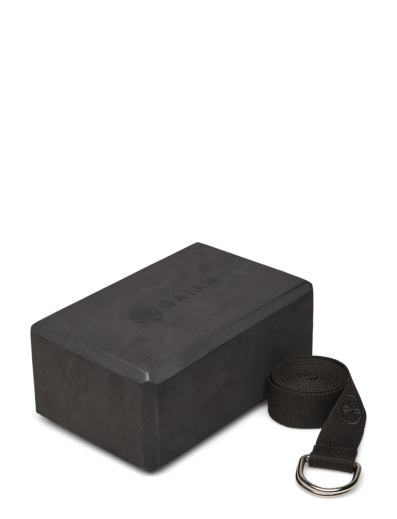 Gaiam Block-Strap Combo Black Accessories Sports Equipment Yoga Equipment Yoga Blocks And Straps Musta Gaiam