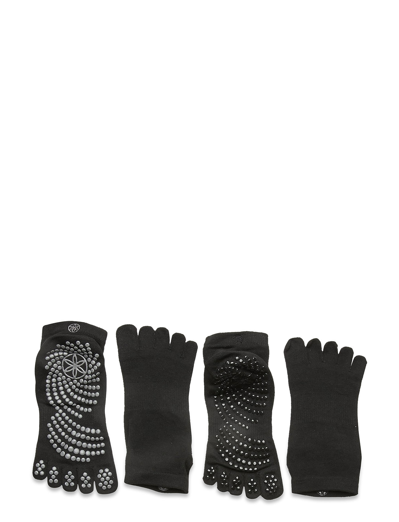 Grippy Yoga Socks Black/Grey 2-Pack Accessories Sports Equipment Yoga Equipment Yoga Socks Musta Gaiam