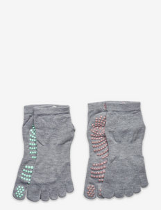 GAIAM GRIPPY YOGA SOCKS PLASTER/MINT 2PK - yoga socks - grey/pink/mint