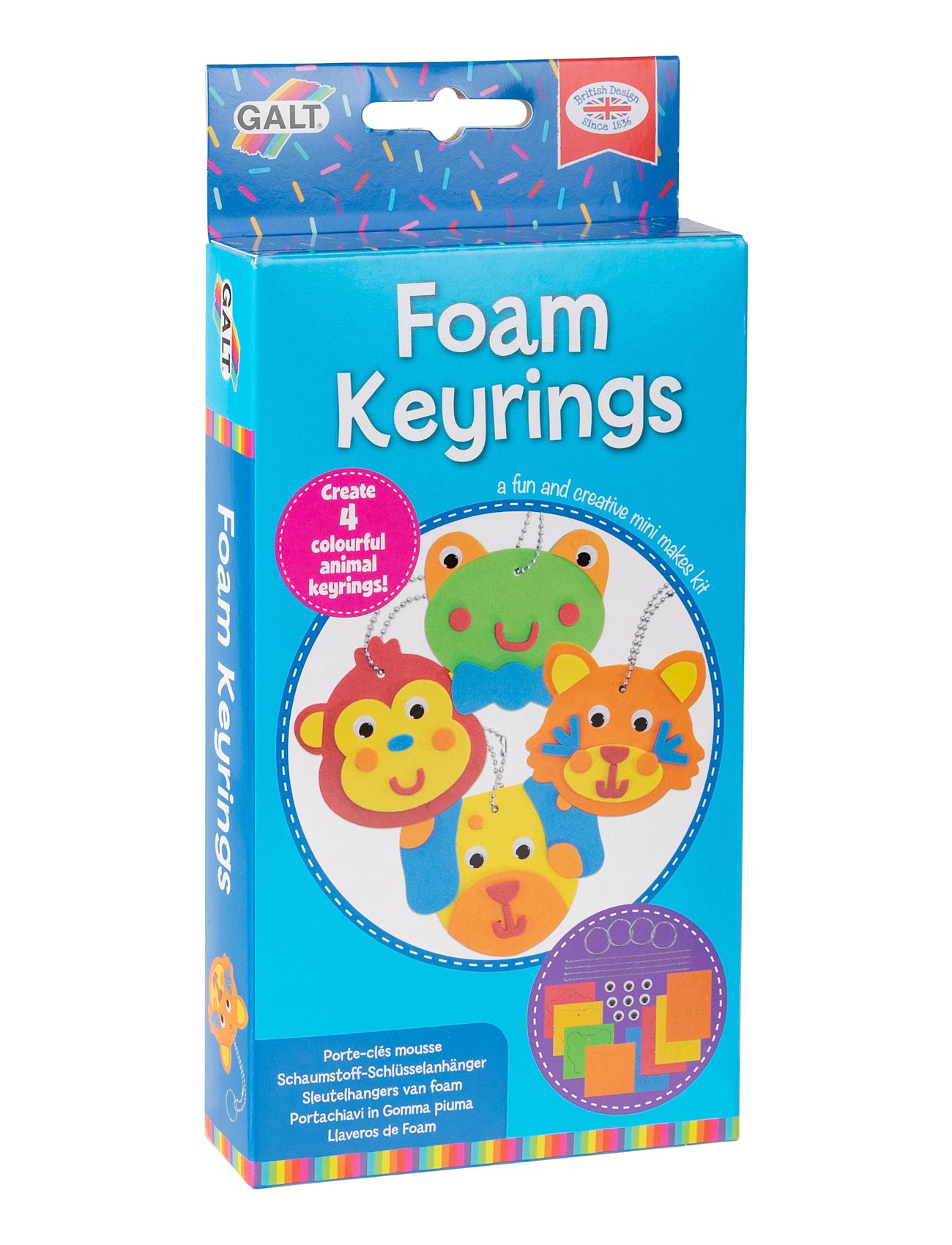 Mini Makes Foam Keyrings Toys Creativity Drawing & Crafts Craft Craft Sets Multi/patterned Galt