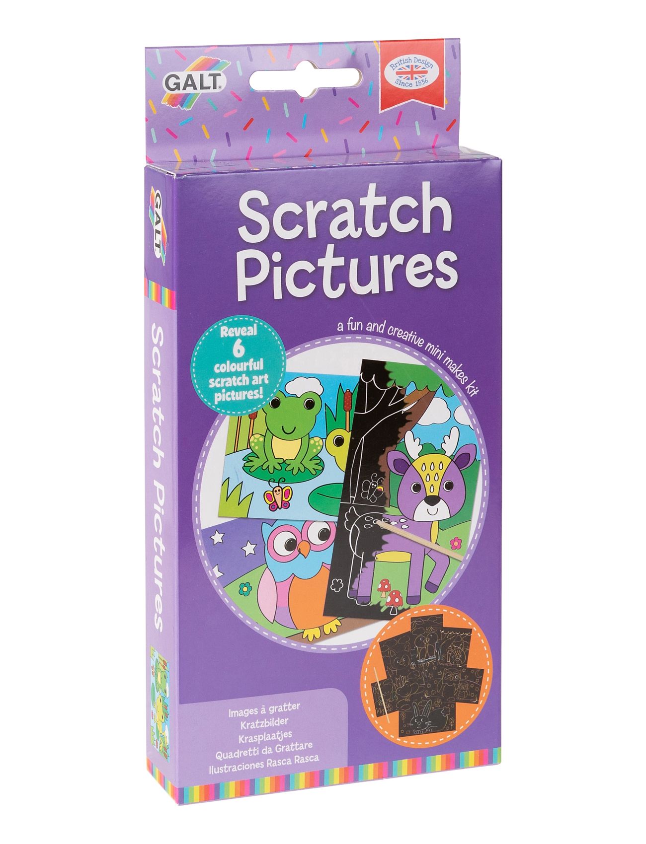 Mini Makes Scratch Pictures Toys Creativity Drawing & Crafts Drawing Coloring & Craft Books Multi/patterned Galt