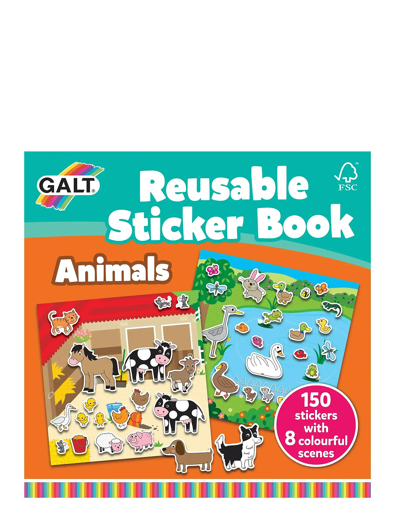 Galt Stickerbok Djur, One Size, Multi/patterned, Tegning > Papirvarer, Børn