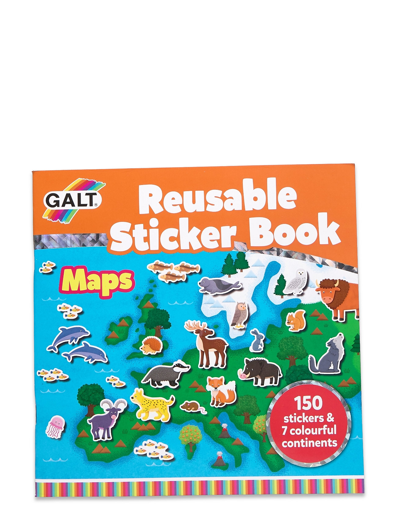 Stickerbok Kartor Toys Creativity Craft Multi/mönstrad Galt