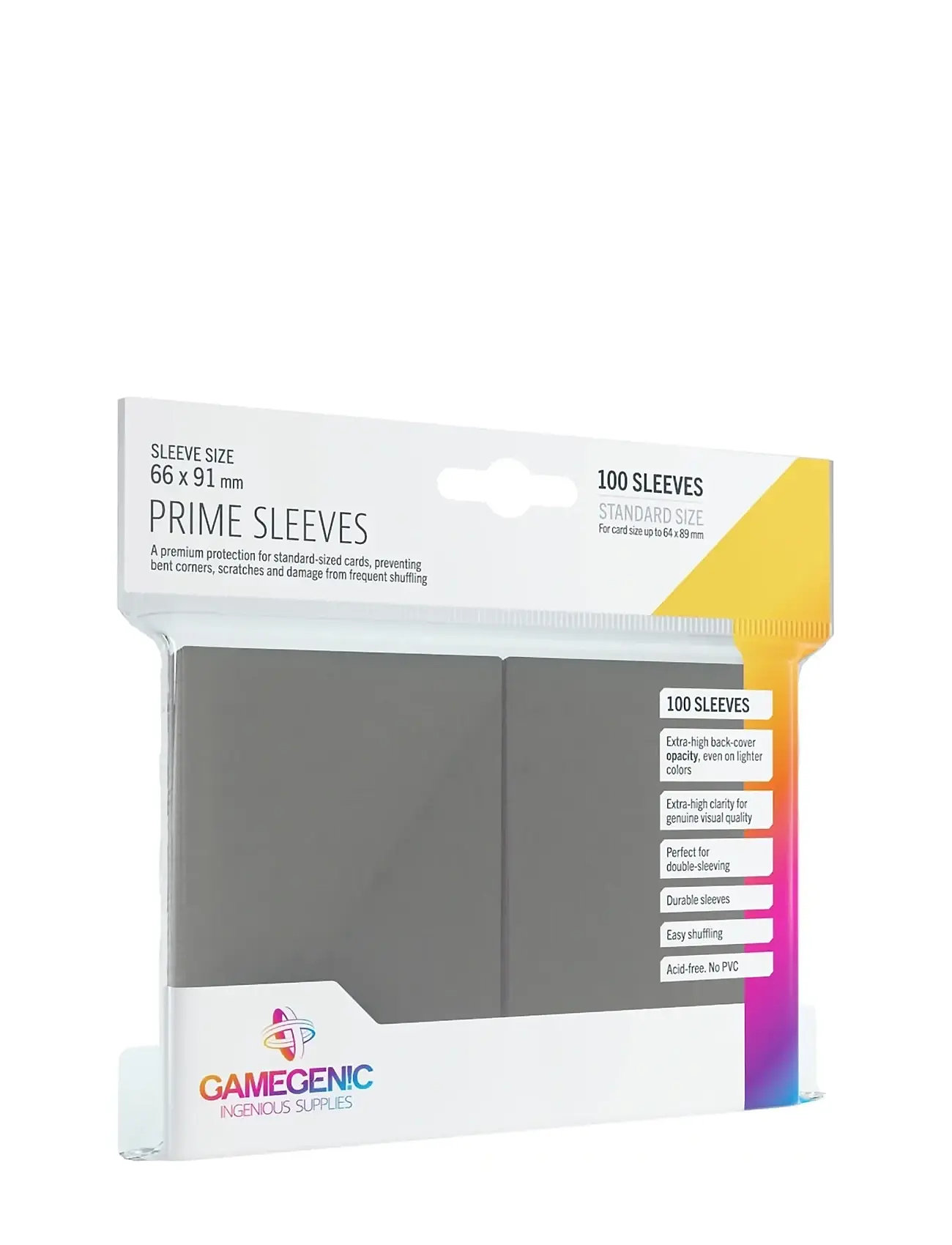 Gamegenic Prime Sleeves Grey, One Size, Grey, Spil > Kortspil, Børn