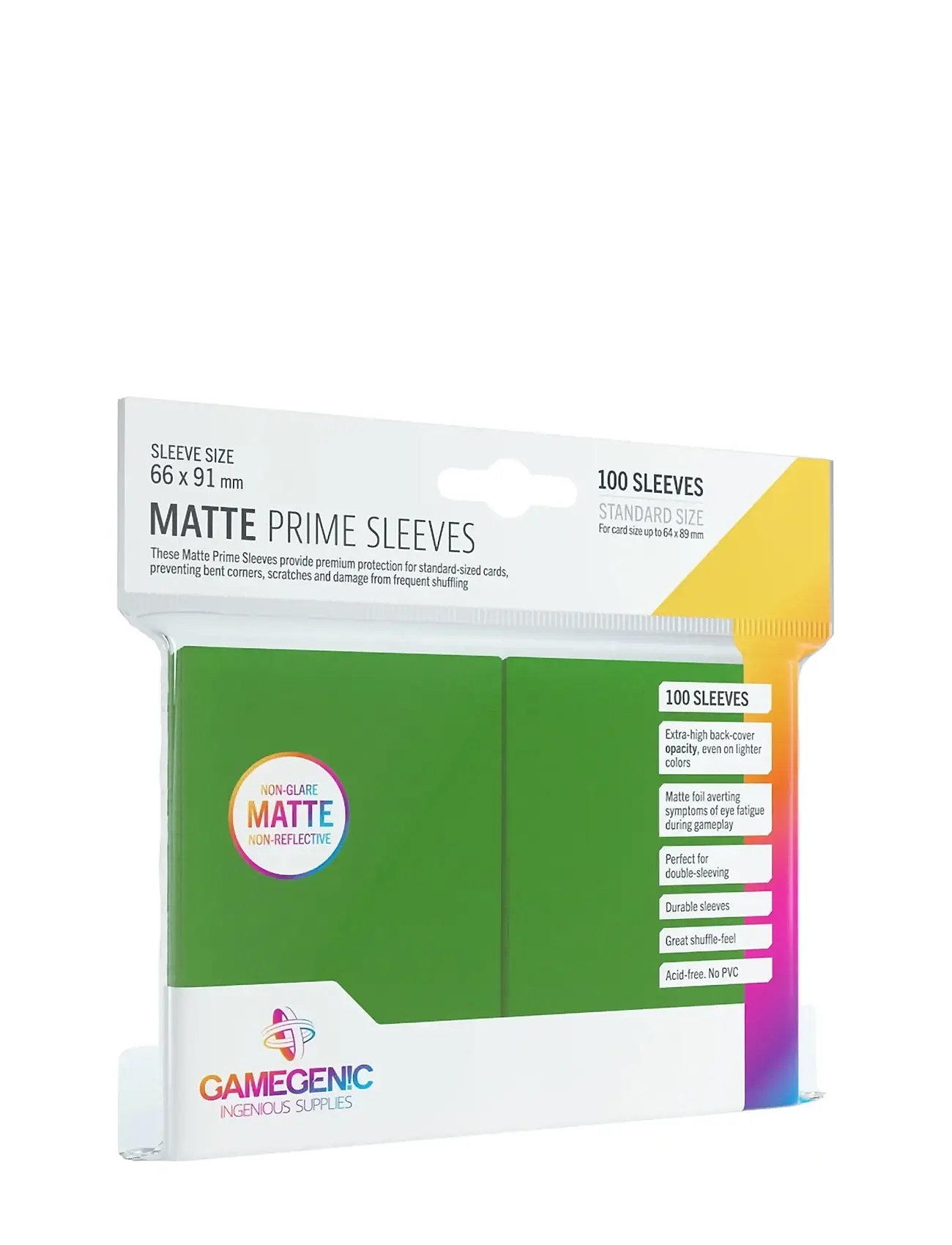 Gamegenic Matte Prime Sleeves Green, One Size, Green, Legetøj > Trading Cards, Børn