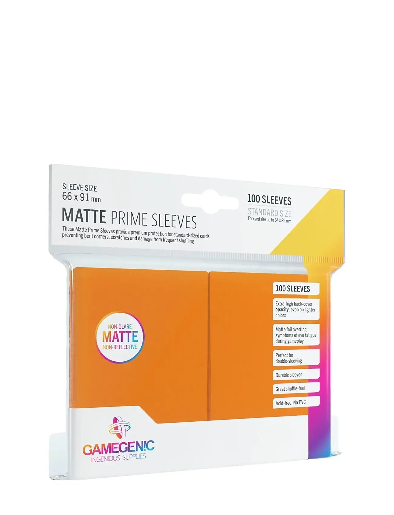 Gamegenic Matte Prime Sleeves Orange, One Size, Orange, Legetøj > Trading Cards, Børn