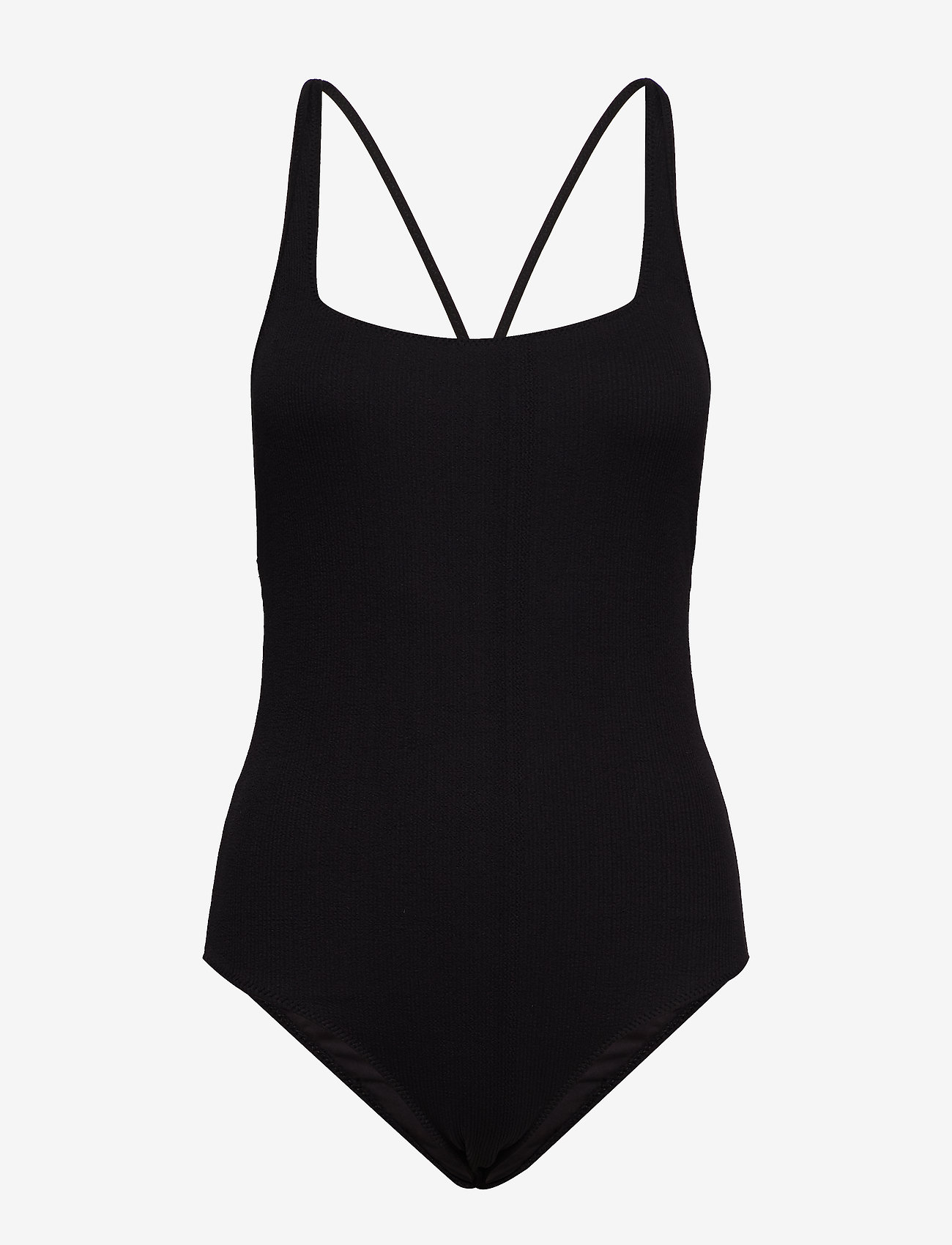 black textured swimsuit