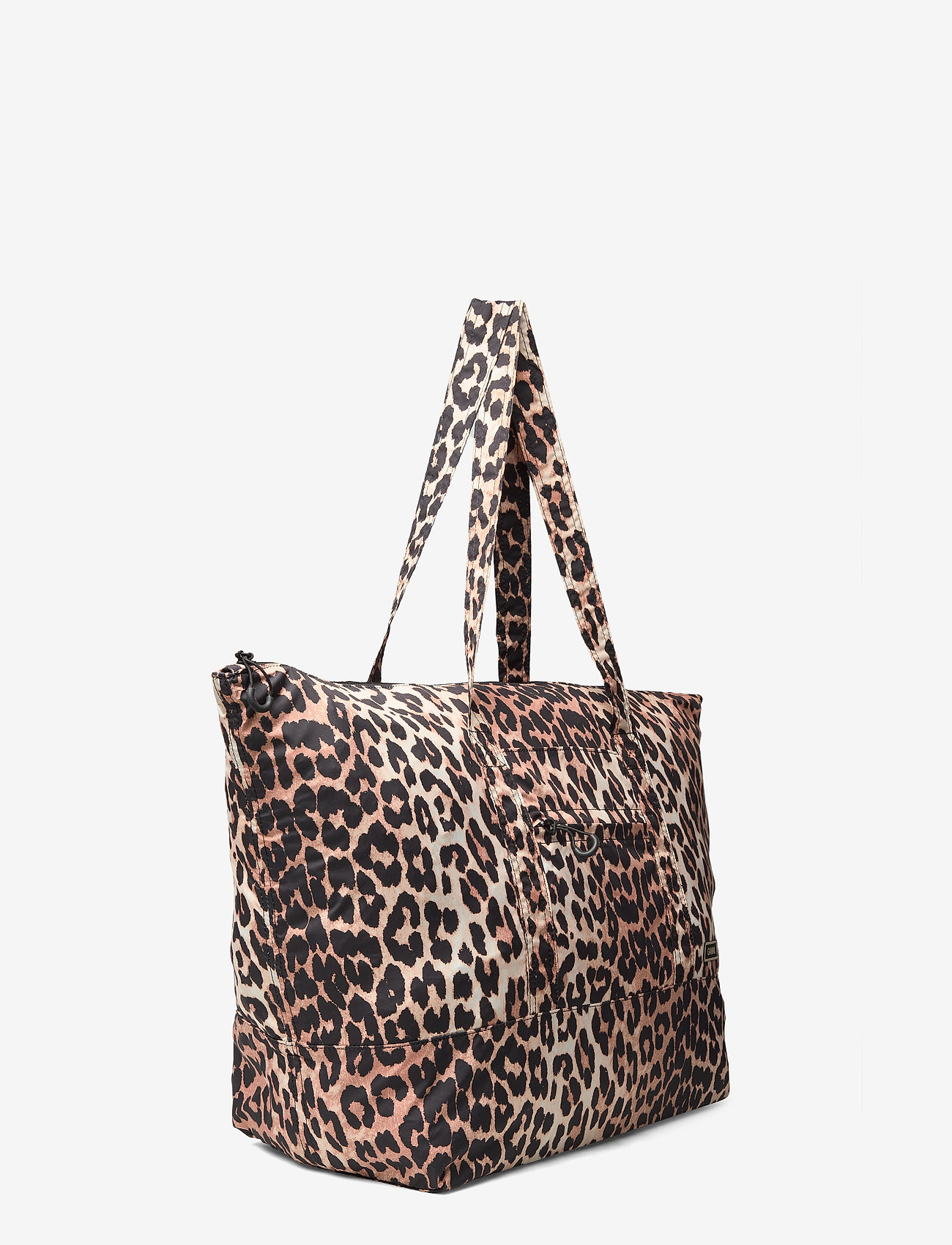 Ganni - Recycled Tech Fabric Bags - tote bags - leopard - 2