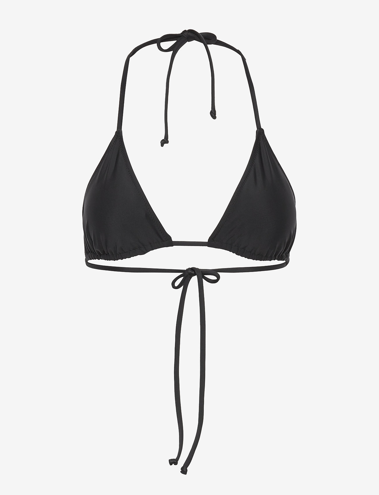 Ganni - Recycled Core Solid String Bikini Top - trekantsbikinier - black - 0