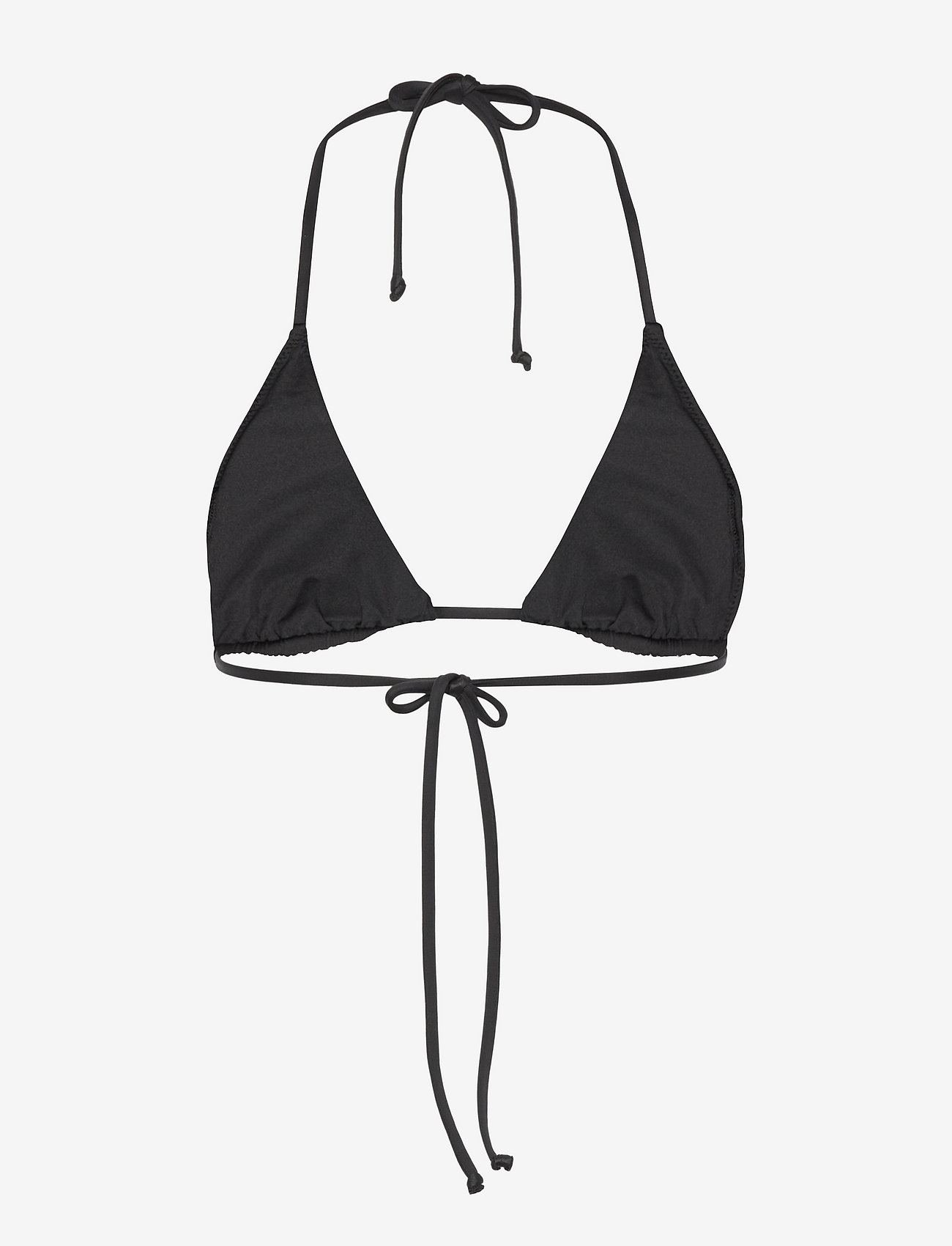 Ganni - Recycled Core Solid String Bikini Top - trekantsbikinier - black - 1