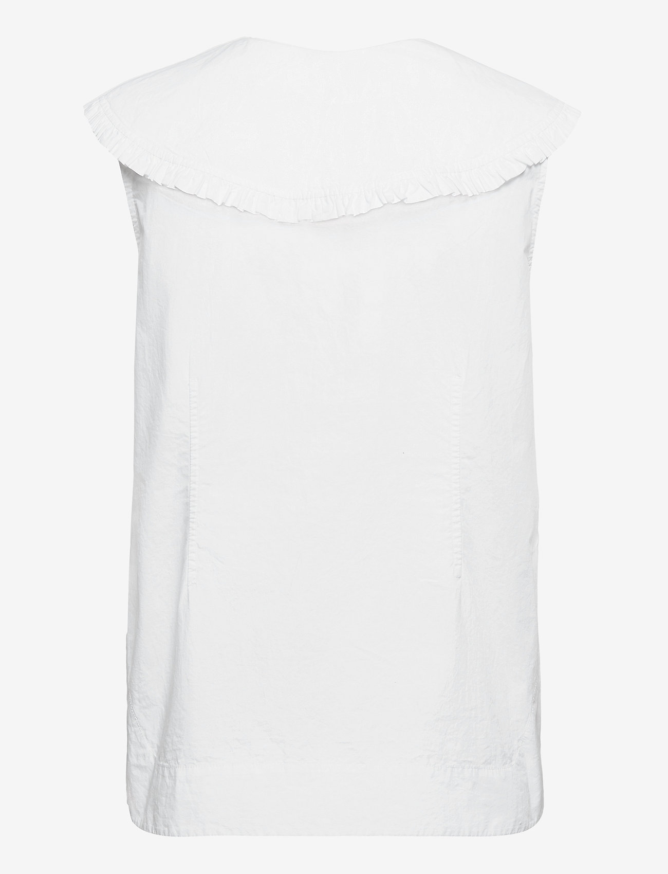 Ganni - Sleeveless Shirt - Ärmlösa blusar - bright white - 1