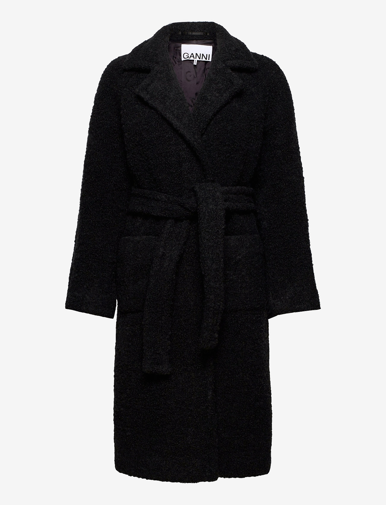 Ganni - Boucle Wool - wool coats - phantom - 0