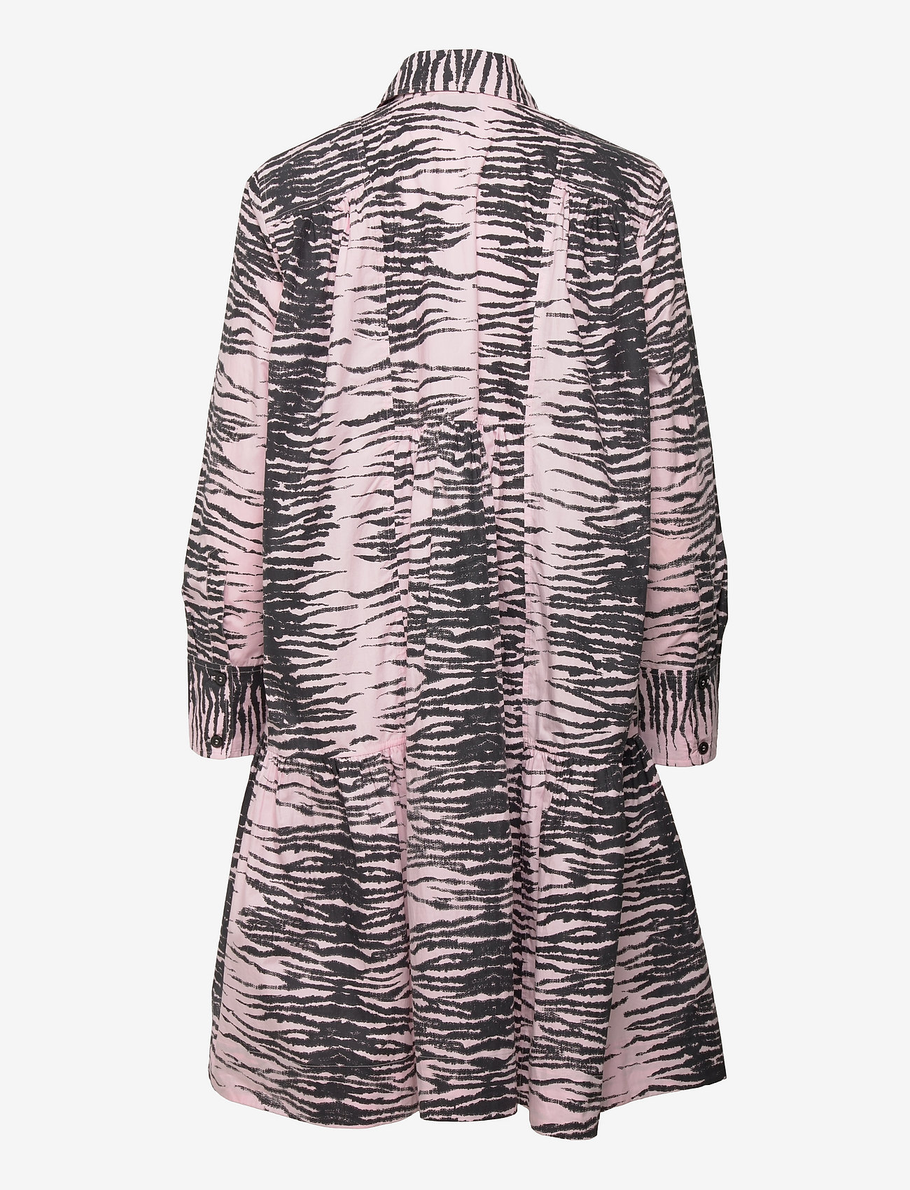 Ganni - Printed Cotton Wide Shirt Dress - sommerkjoler - light lilac - 1