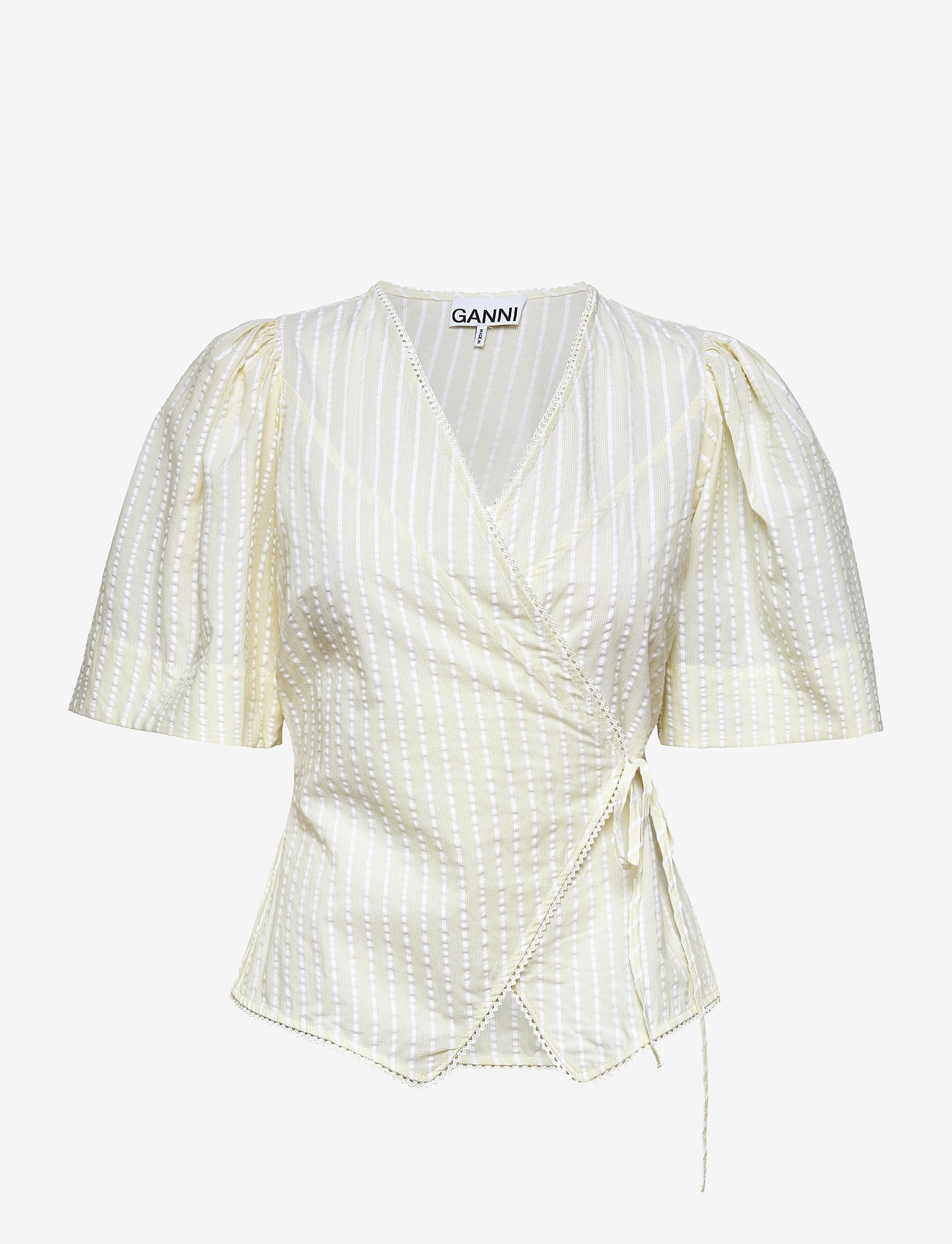 Ganni Light Seersucker Stripe Wrap 
