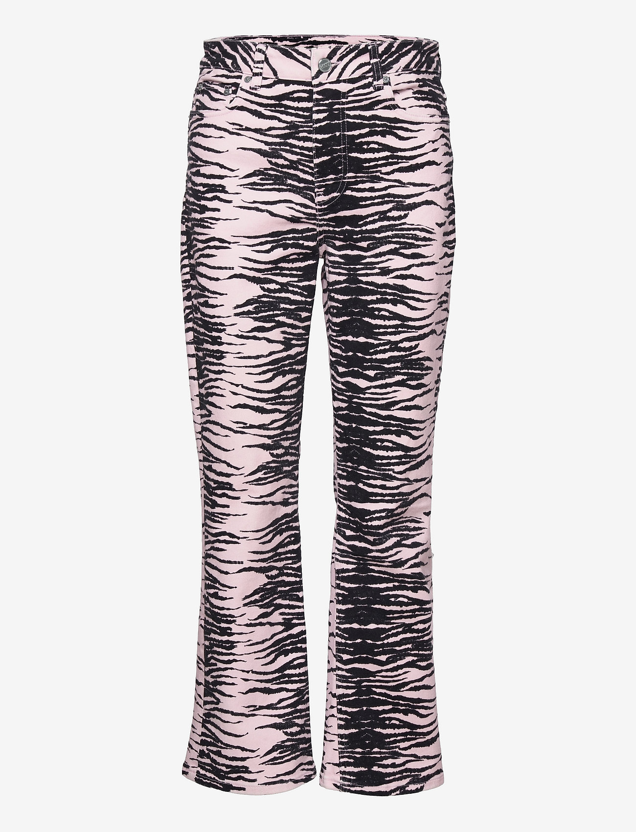 Ganni - Print Denim Betzy Cropped - bukser med lige ben - tiger stripe light lilac - 0