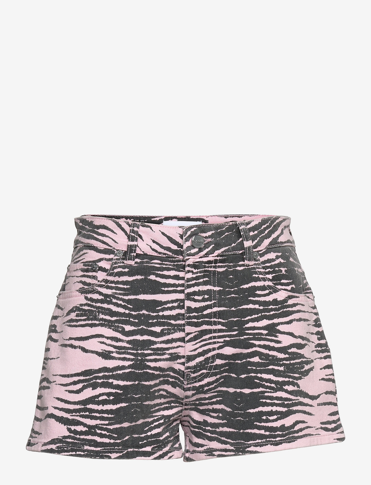 Ganni - Print Denim High Waisted Hotpants - denimshorts - tiger stripe light lilac - 0
