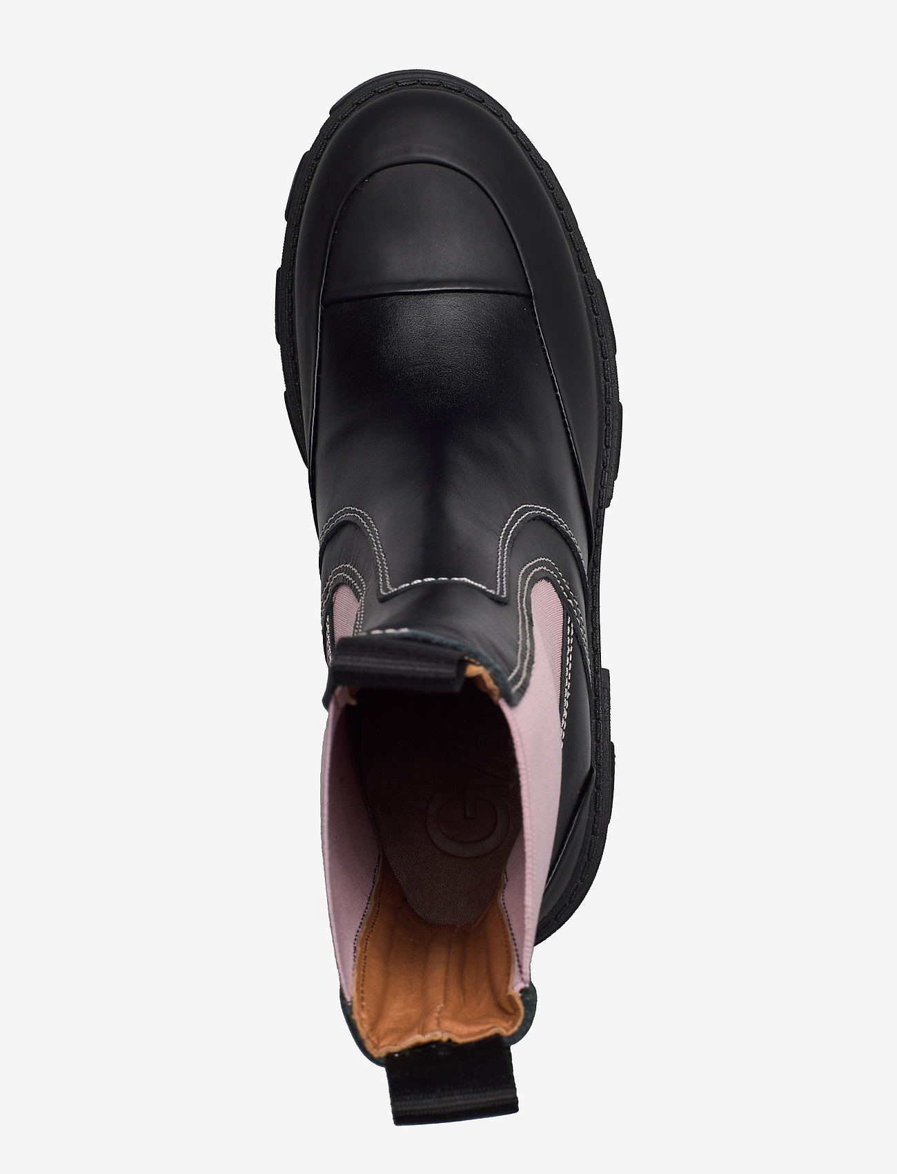 Ganni - Chunky Heel Chelsea Boot - chelsea støvler - black/pink - 3