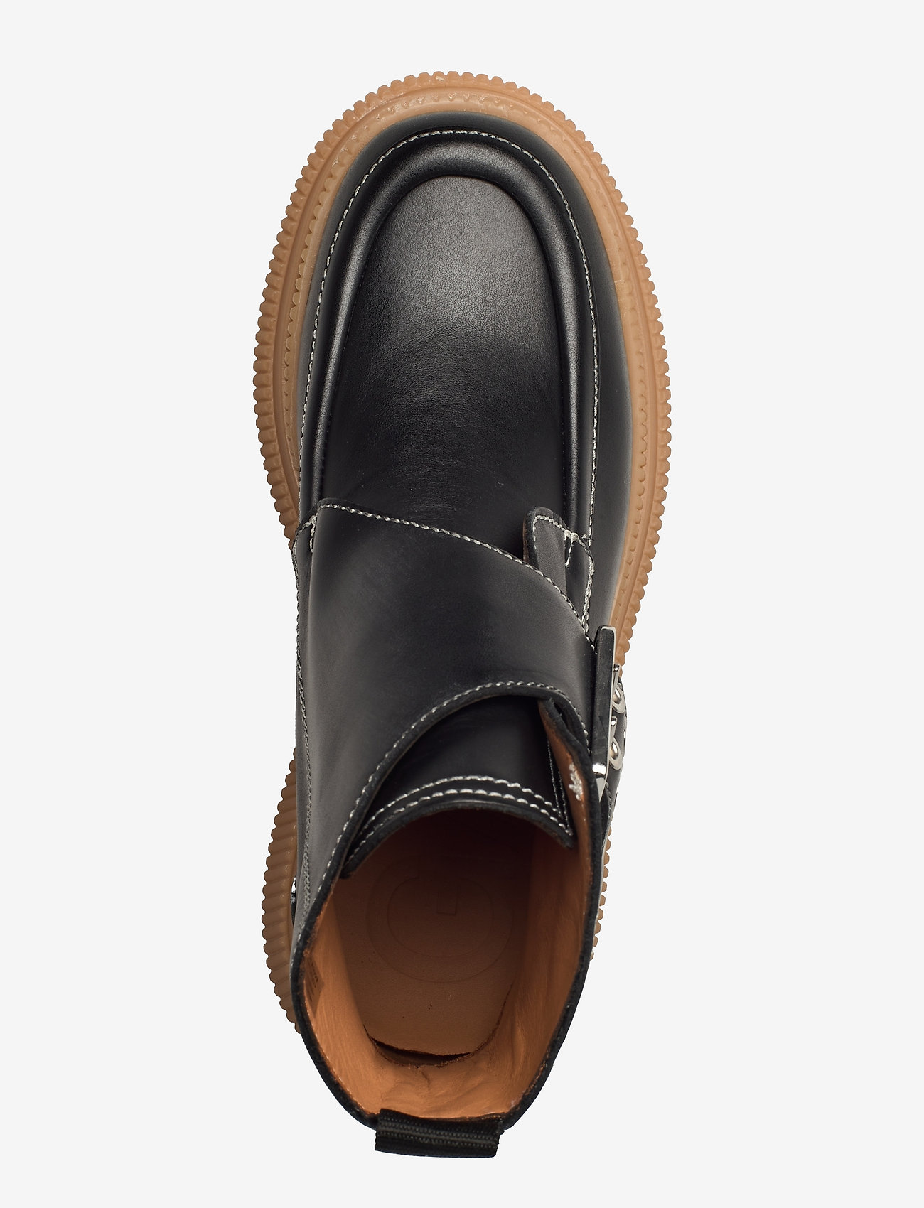 Ganni - Calf Leather - platta ankelboots - black - 3