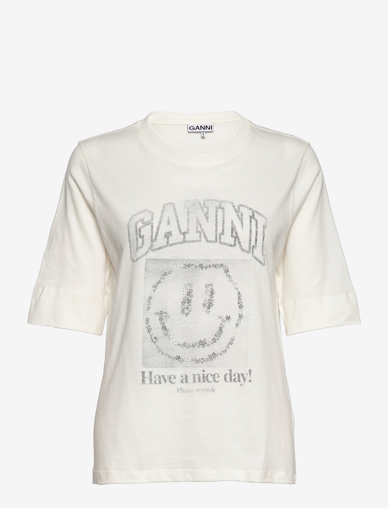 Ganni - Light Cotton Jersey - t-shirts - egret - 0