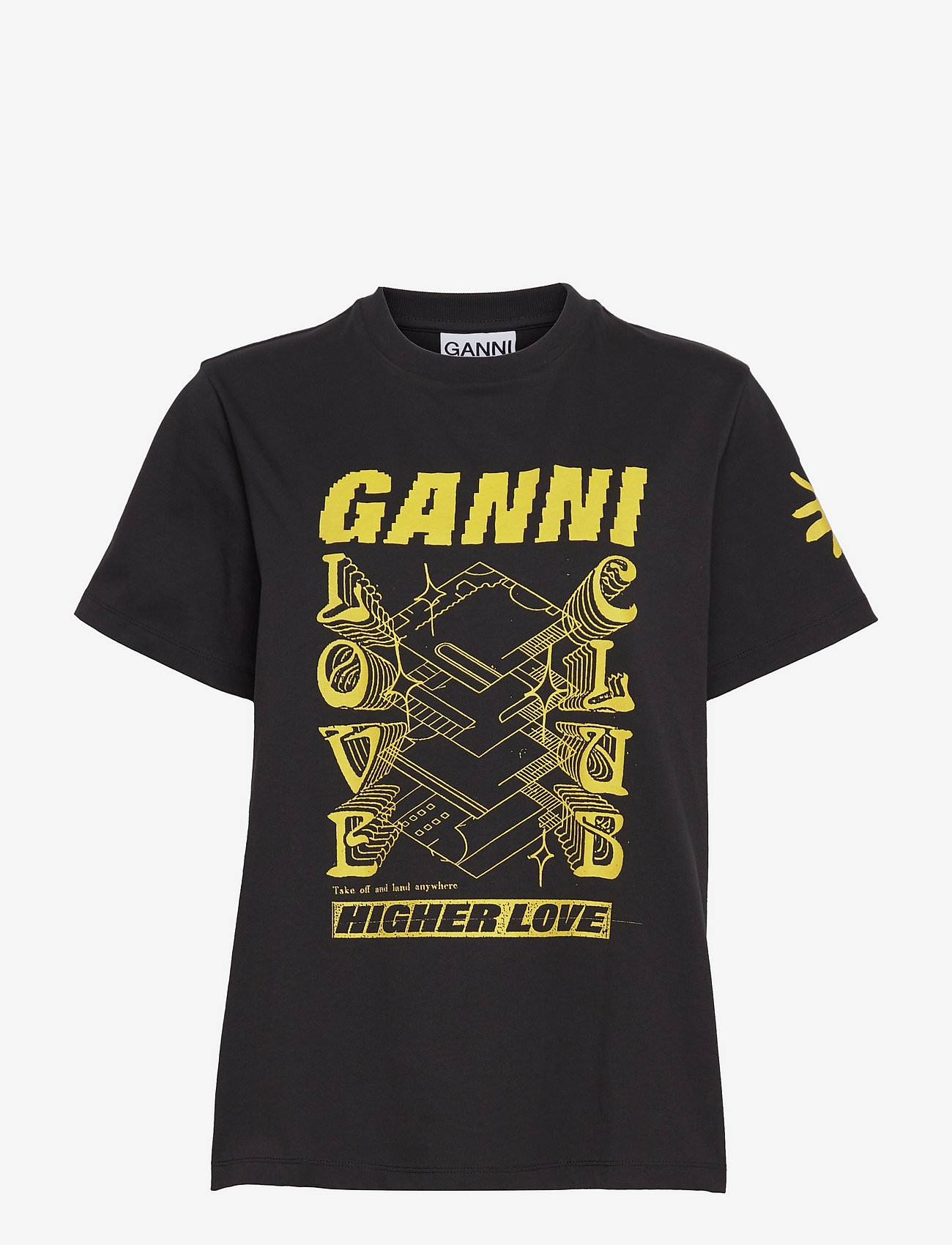 Ganni - Basic Jersey Love O-neck Relaxed T-shirt - phantom - 0