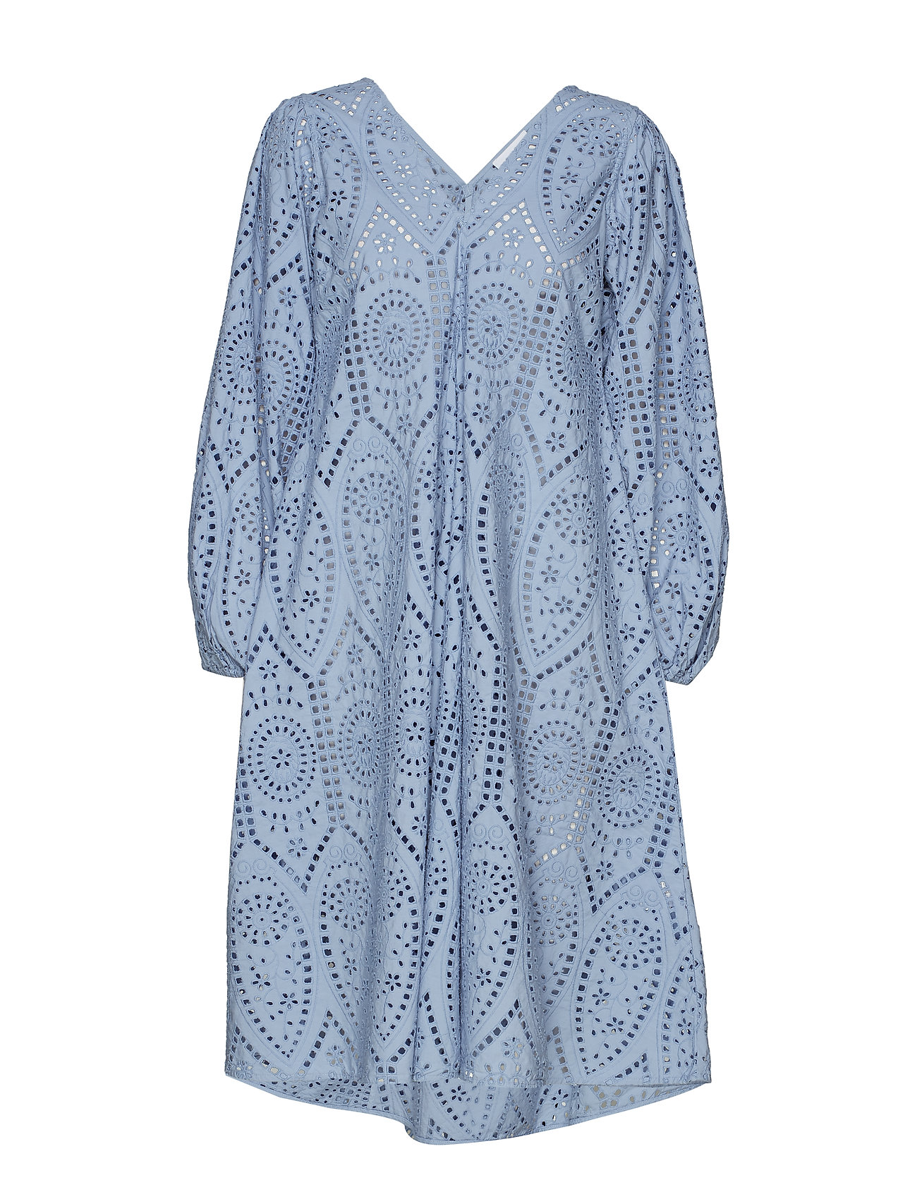 Broderie Anglaise Dress Korte Jurk Blauw Ganni ganni kopen in de aanbieding