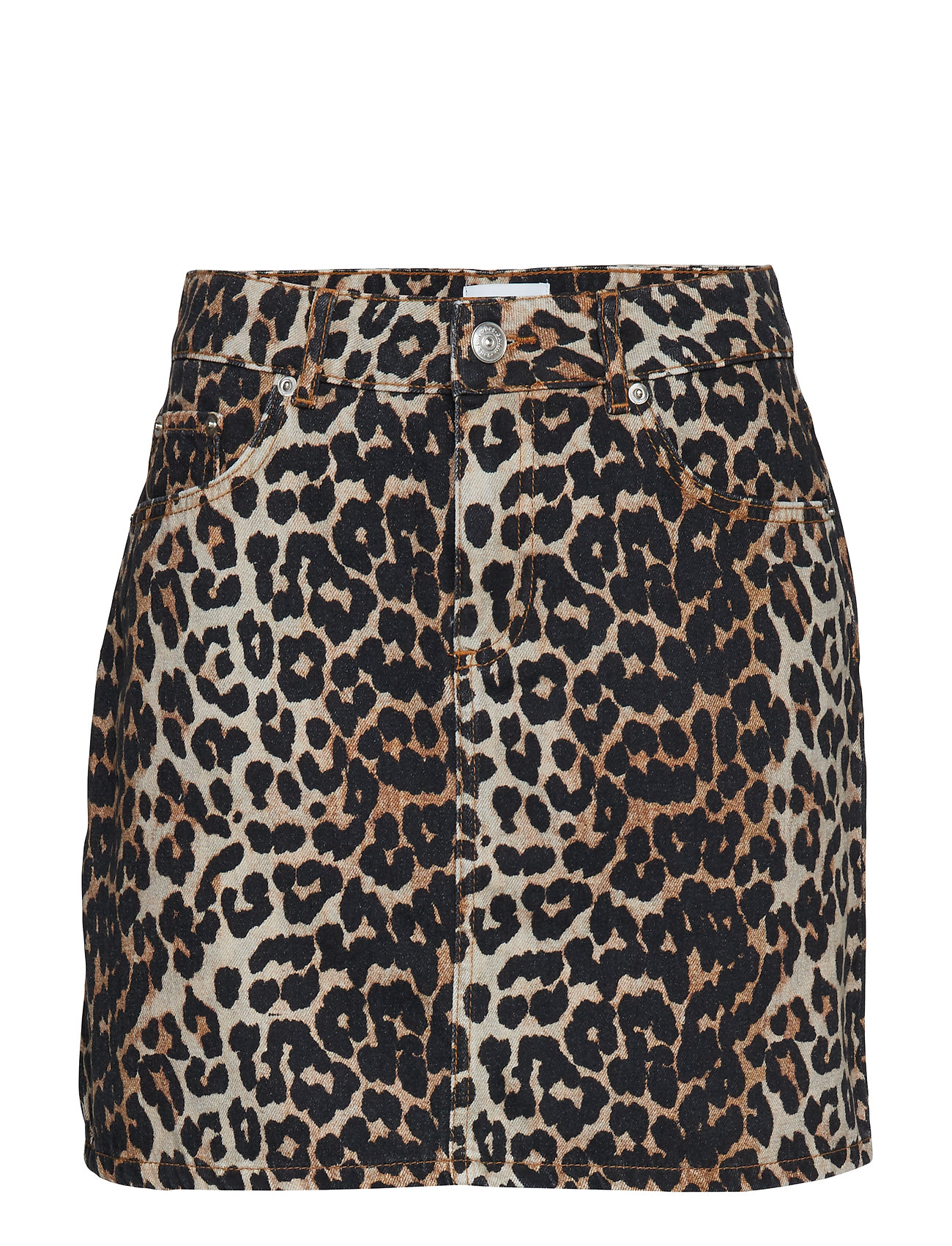 Print Denim Skirt Korte Rok Bruin Ganni ganni kopen in de aanbieding Print Denim Skirt Korte Rok Bruin Ganni ganni kopen in de aanbieding