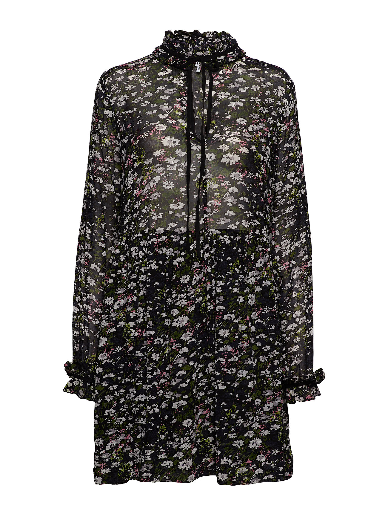 Printed Georgette Jurk Knielengte Zwart Ganni ganni kopen in de aanbieding Printed Georgette Jurk Knielengte Zwart Ganni ganni kopen in de aanbieding