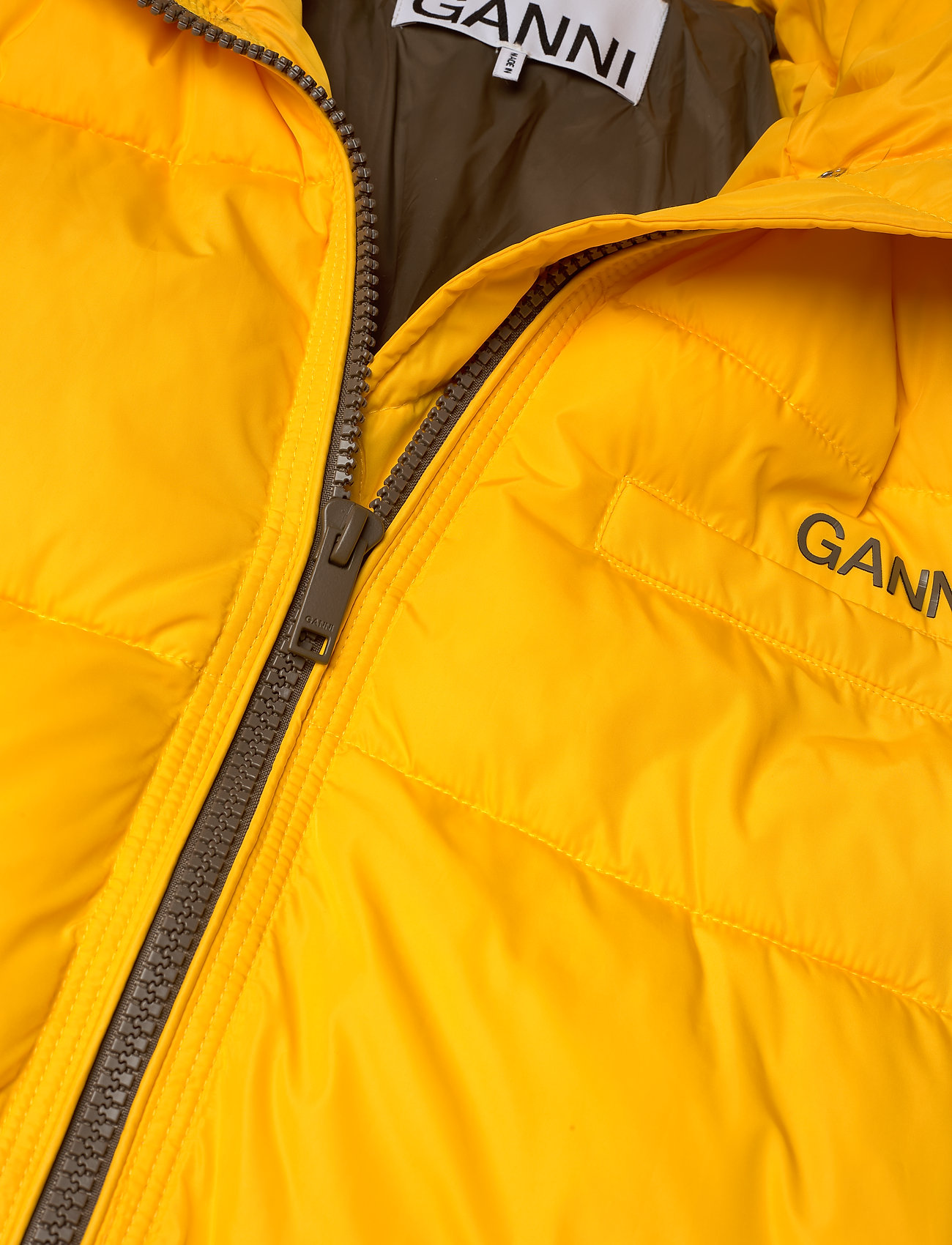 Ganni - Tech Puffer - winter jacket - spectra yellow - 4