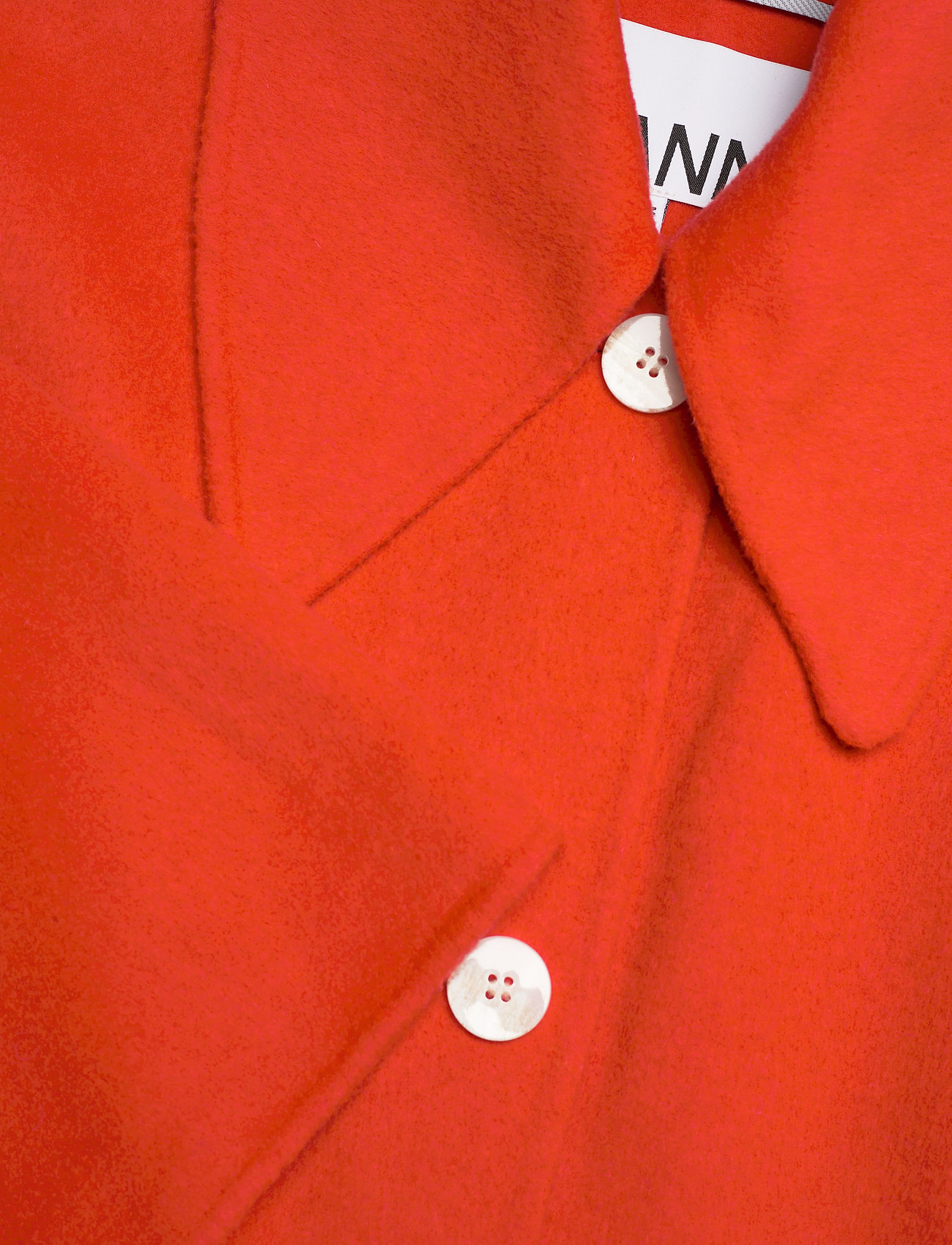 Ganni - Wool Wide Collar Coat - uldfrakker - orangedotcom - 2