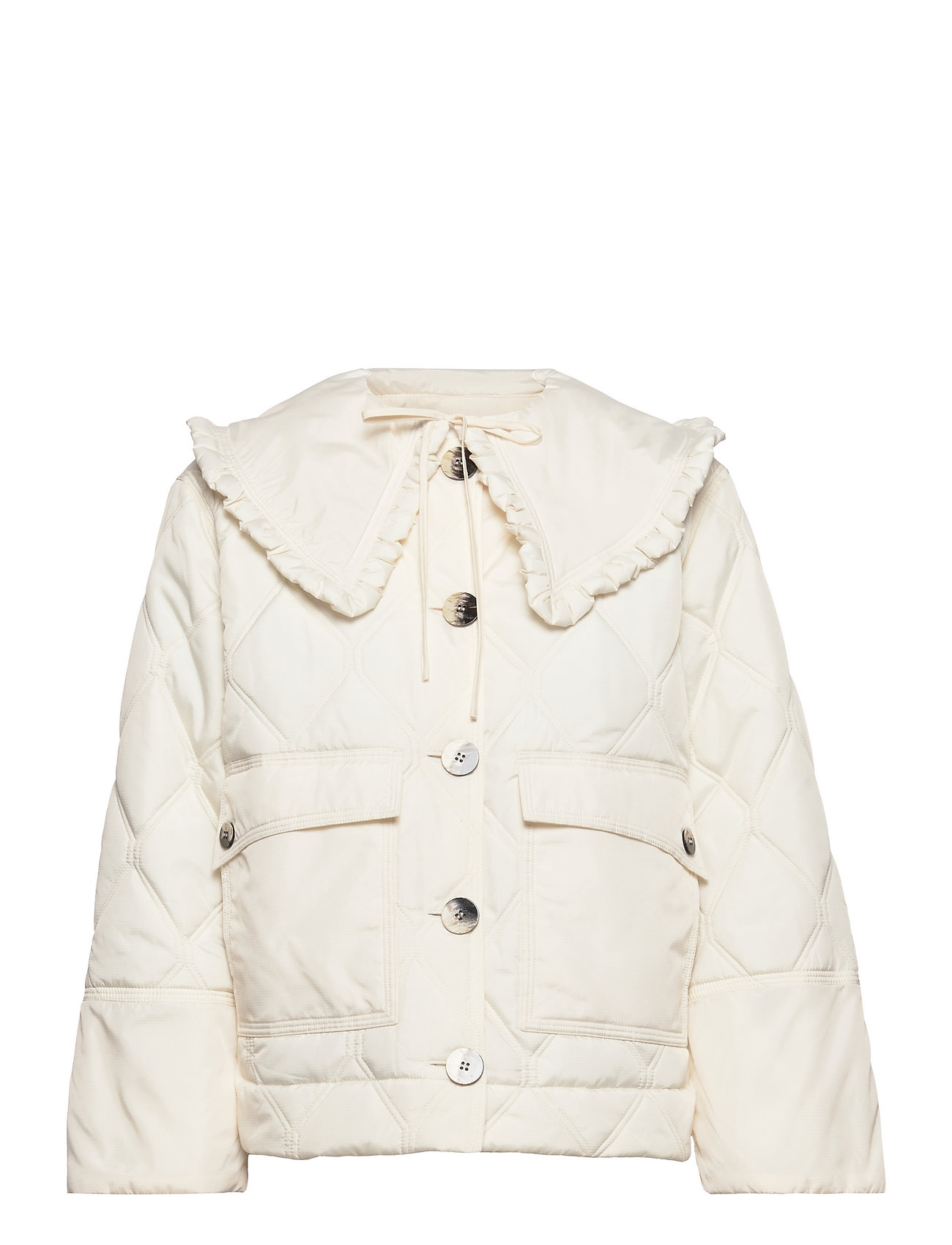 Jane Austen Manifold obligatorisk Ganni Ripstop Quilt Frill Collar Jacket - 325 €. Buy Quilted jackets from  Ganni online at Boozt.com. Fast delivery and easy returns