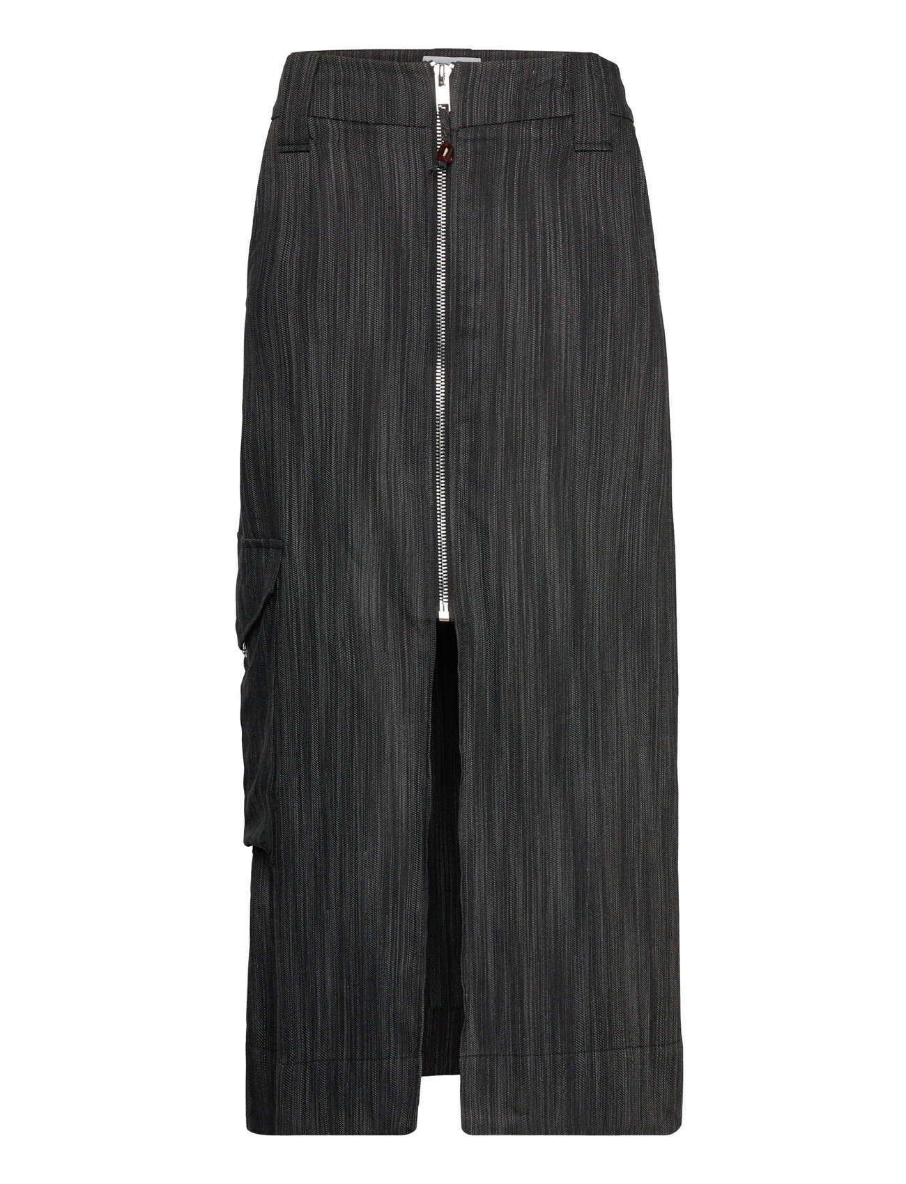 Ganni Drapey Stripe Suiting Maxi Skirt - Maxi nederdele - Boozt.com