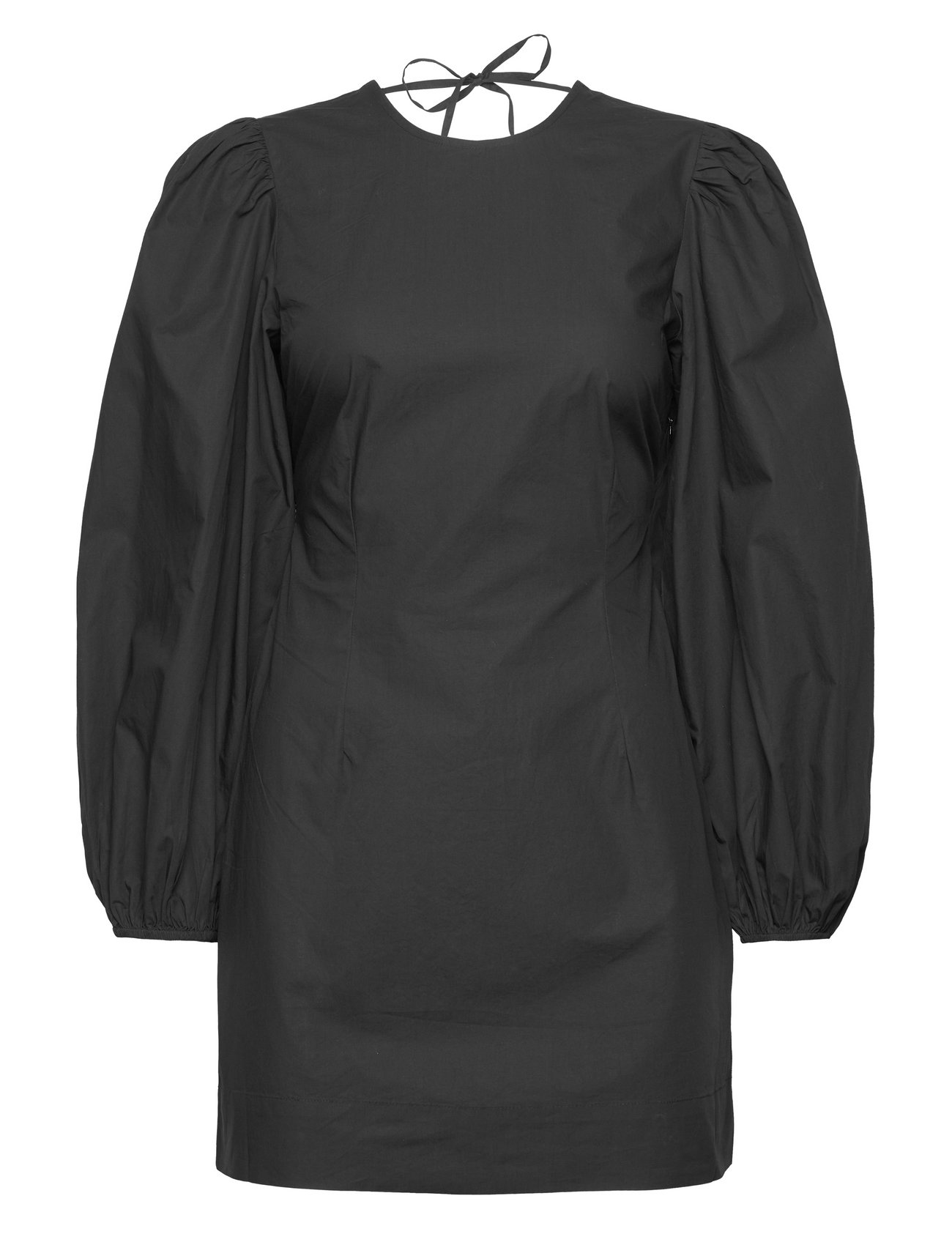 Cotton Poplin Open Back Mini Dress Kort Kjole Black Ganni