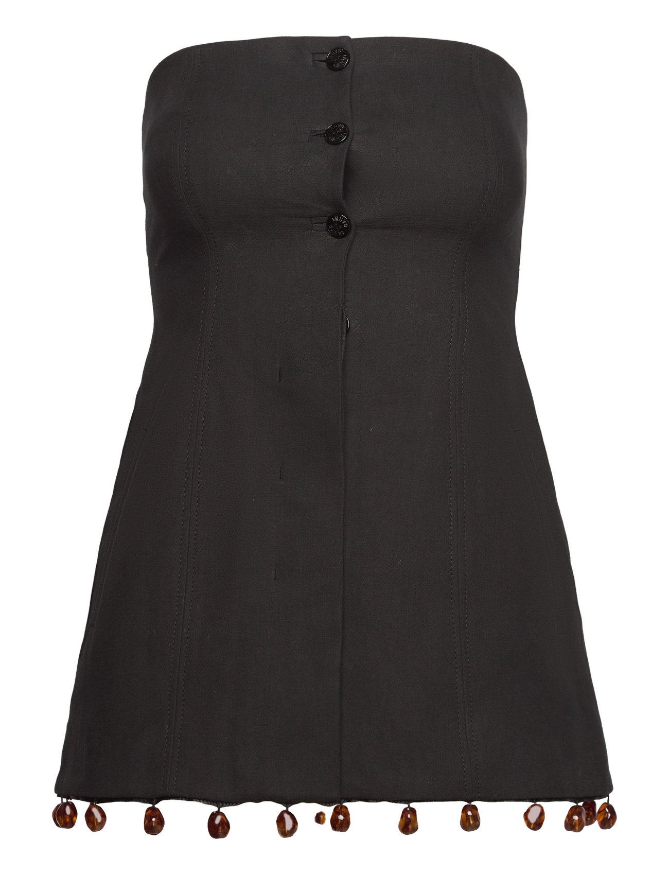 Cotton Suiting Sleeveless Top Tops T-shirts & Tops Sleeveless Black Ganni