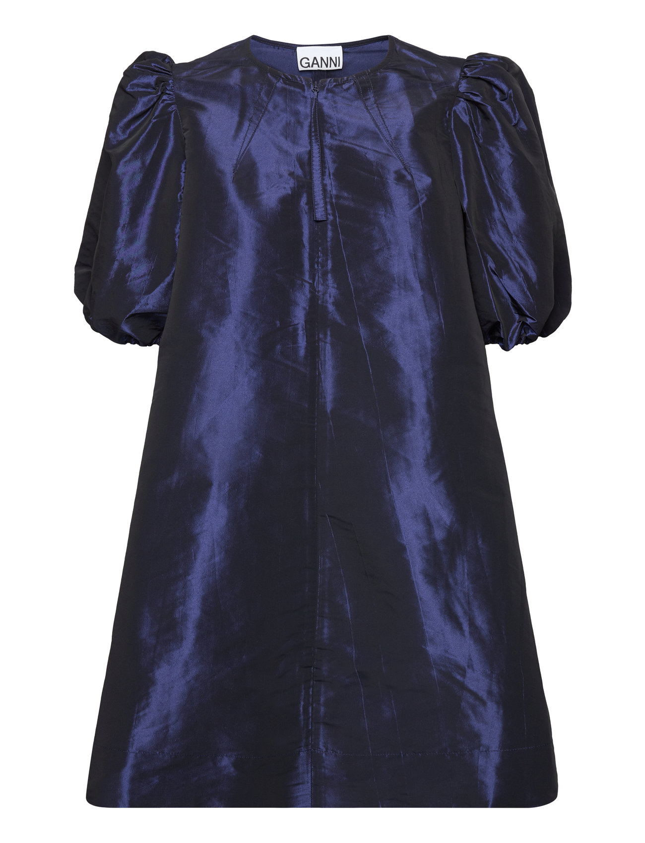 Sodalite Blue Navy Shiny Taffeta Strap Dress