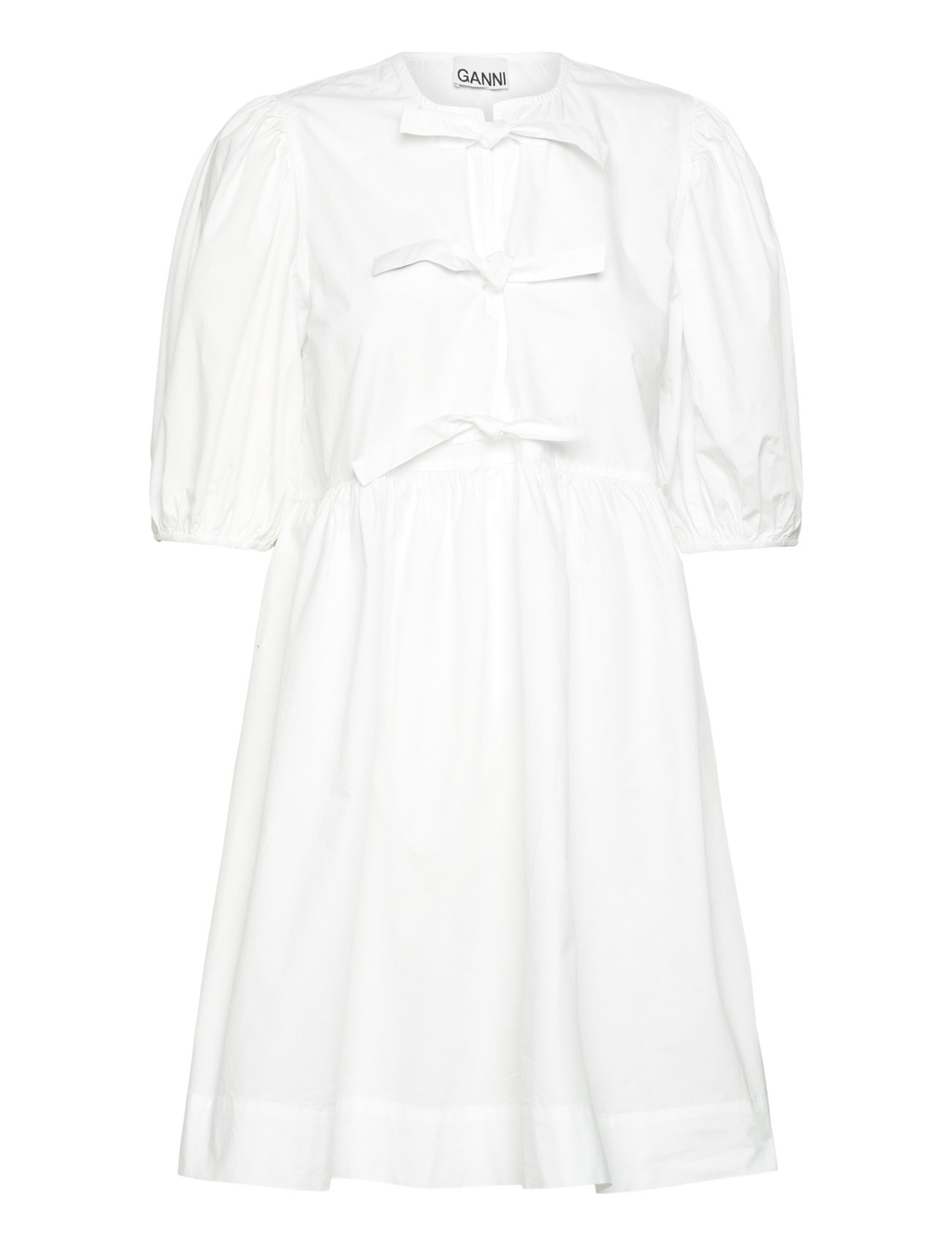 Cotton Poplin Designers Short Dress White Ganni