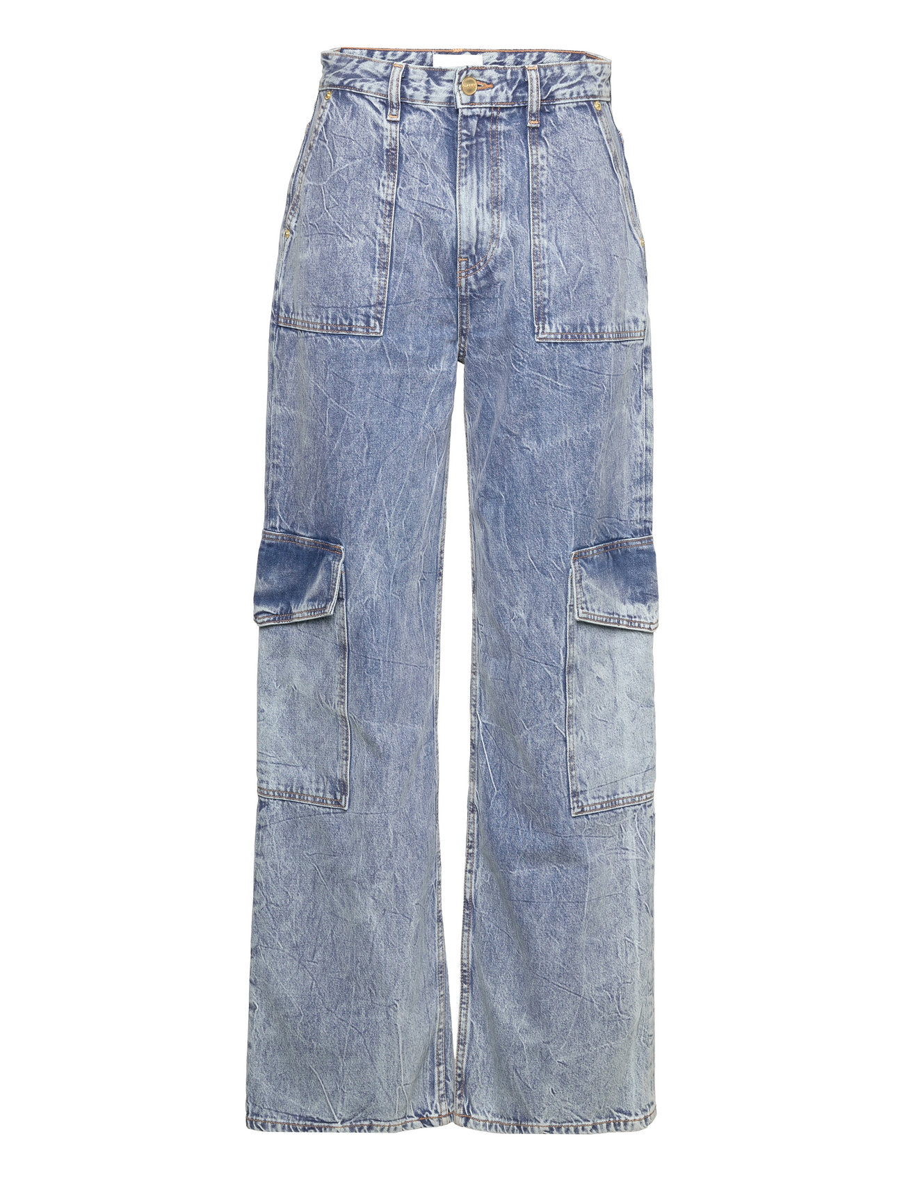 Ganni Crinkle Denim Angi - Wide leg jeans - Boozt.com