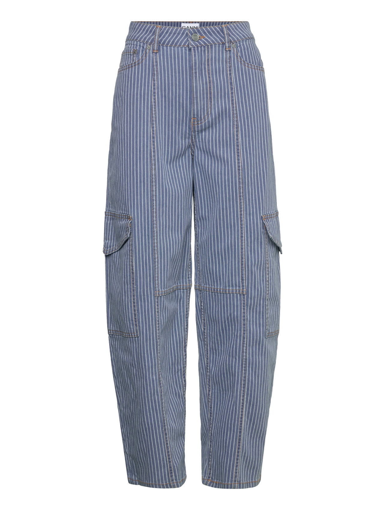 Light Stripe Denim Cargo Pants