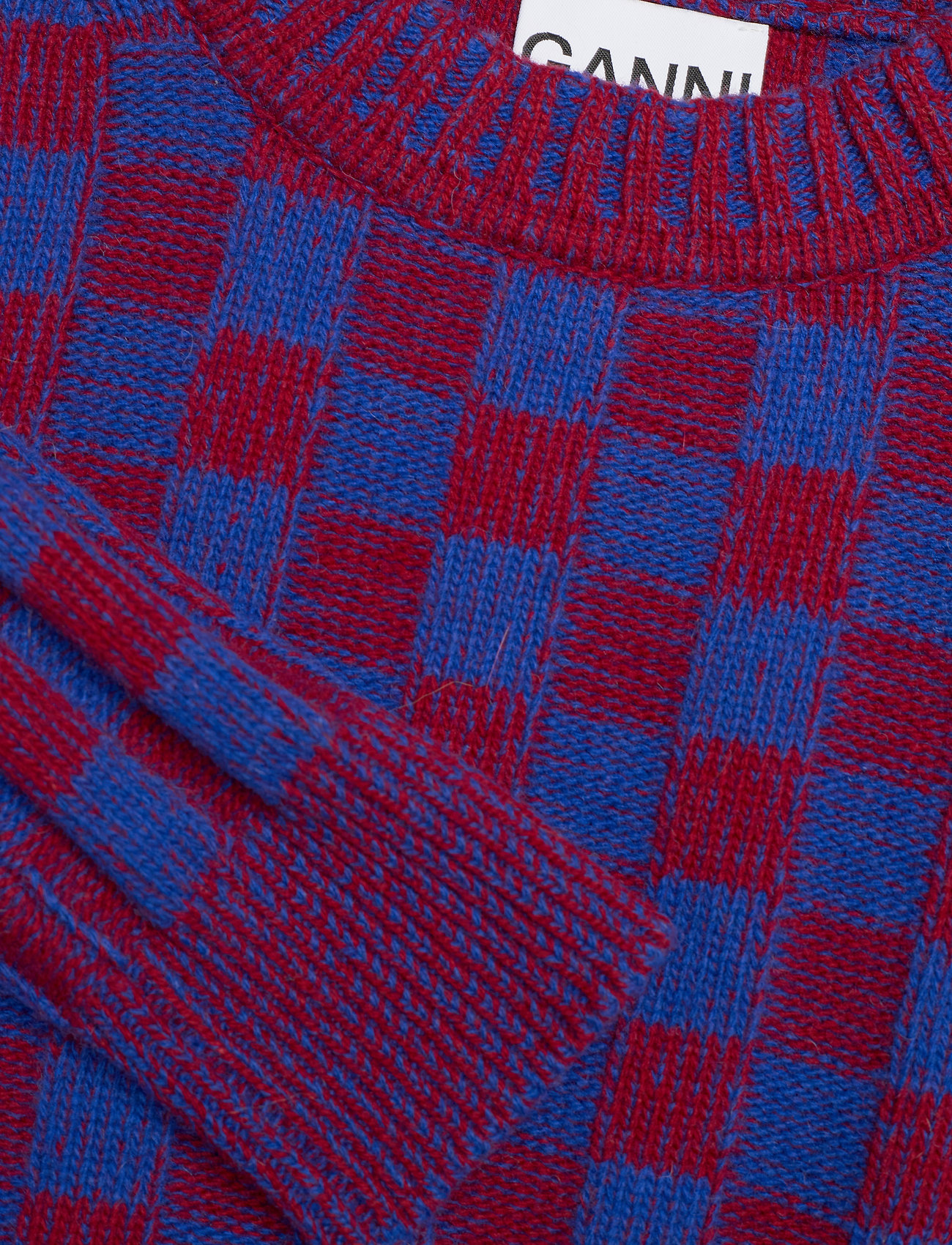 Ganni - Graphic Check Pullover - trøjer - dazzling blue - 2