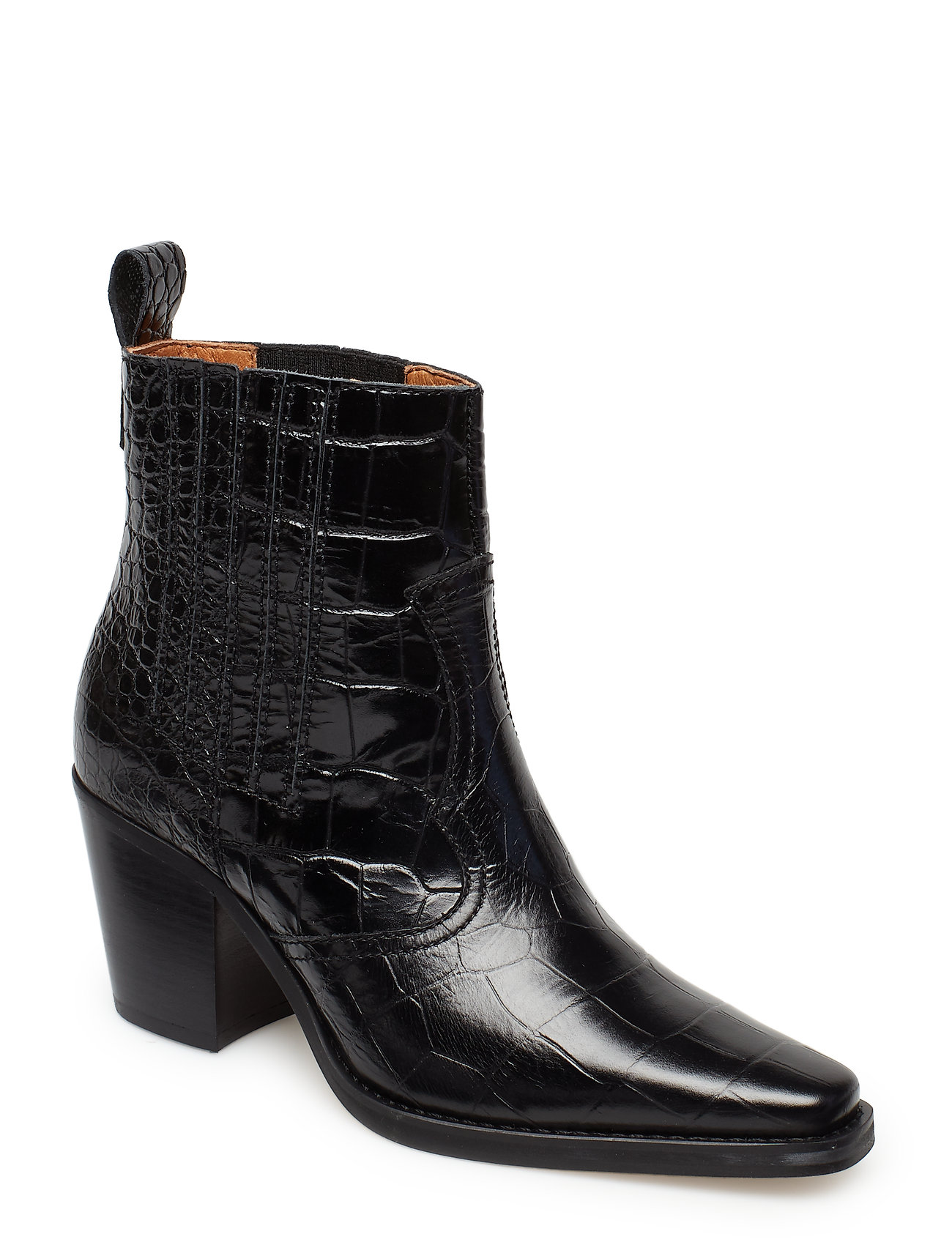 Western Ankle Boots Met Hak Zwart Ganni ganni kopen in de aanbieding Western Ankle Boots Met Hak Zwart Ganni ganni kopen in de aanbieding