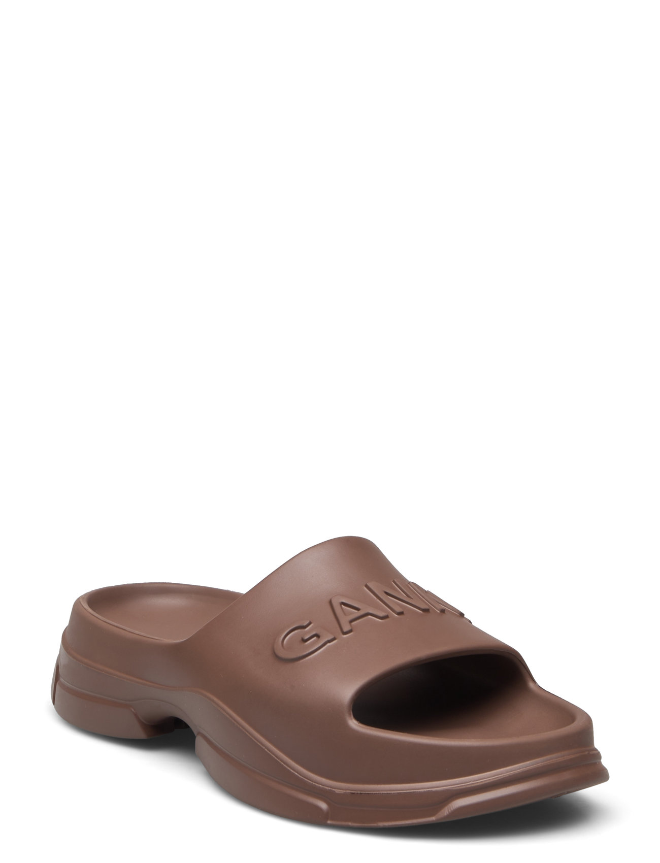 Light Weight Designers Summer Shoes Sandals Pool Sliders Brown Ganni