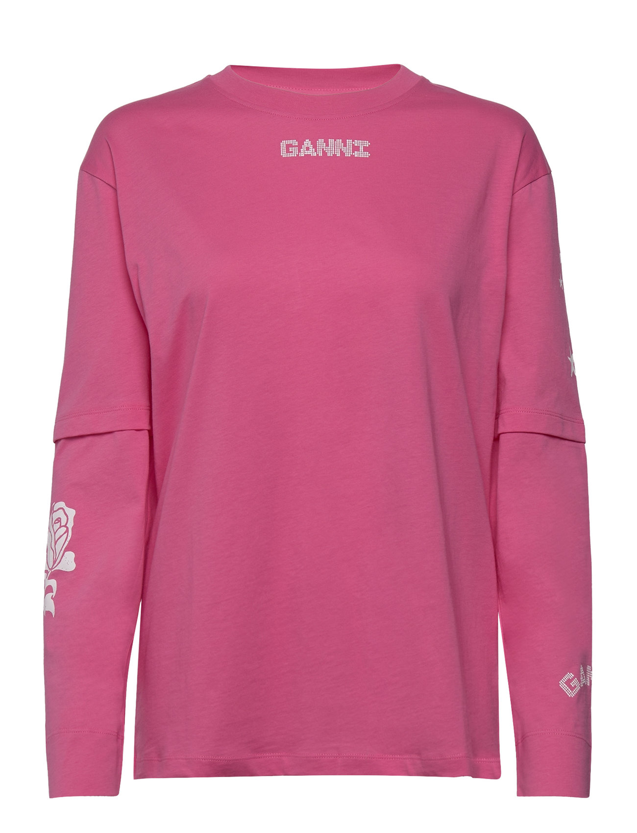 Ganni Light Jersey Layered Long Sleeve T-shirt - Long-sleeved tops 