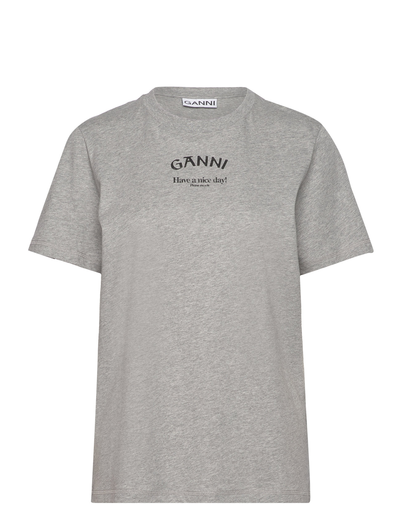 Thin Jersey Designers T-shirts & Tops Short-sleeved Grey Ganni