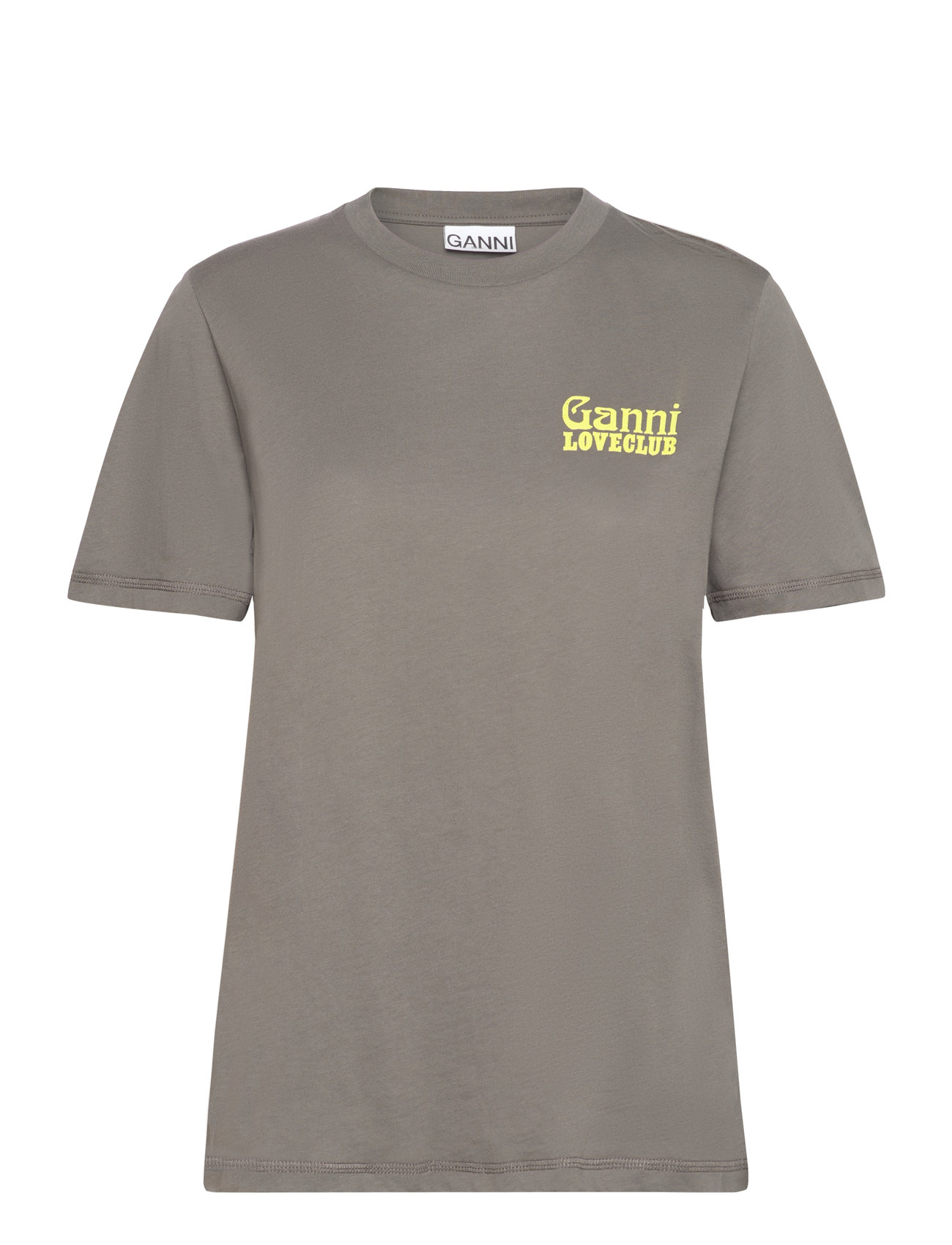 Thin Jersey Designers T-shirts & Tops Short-sleeved Khaki Green Ganni