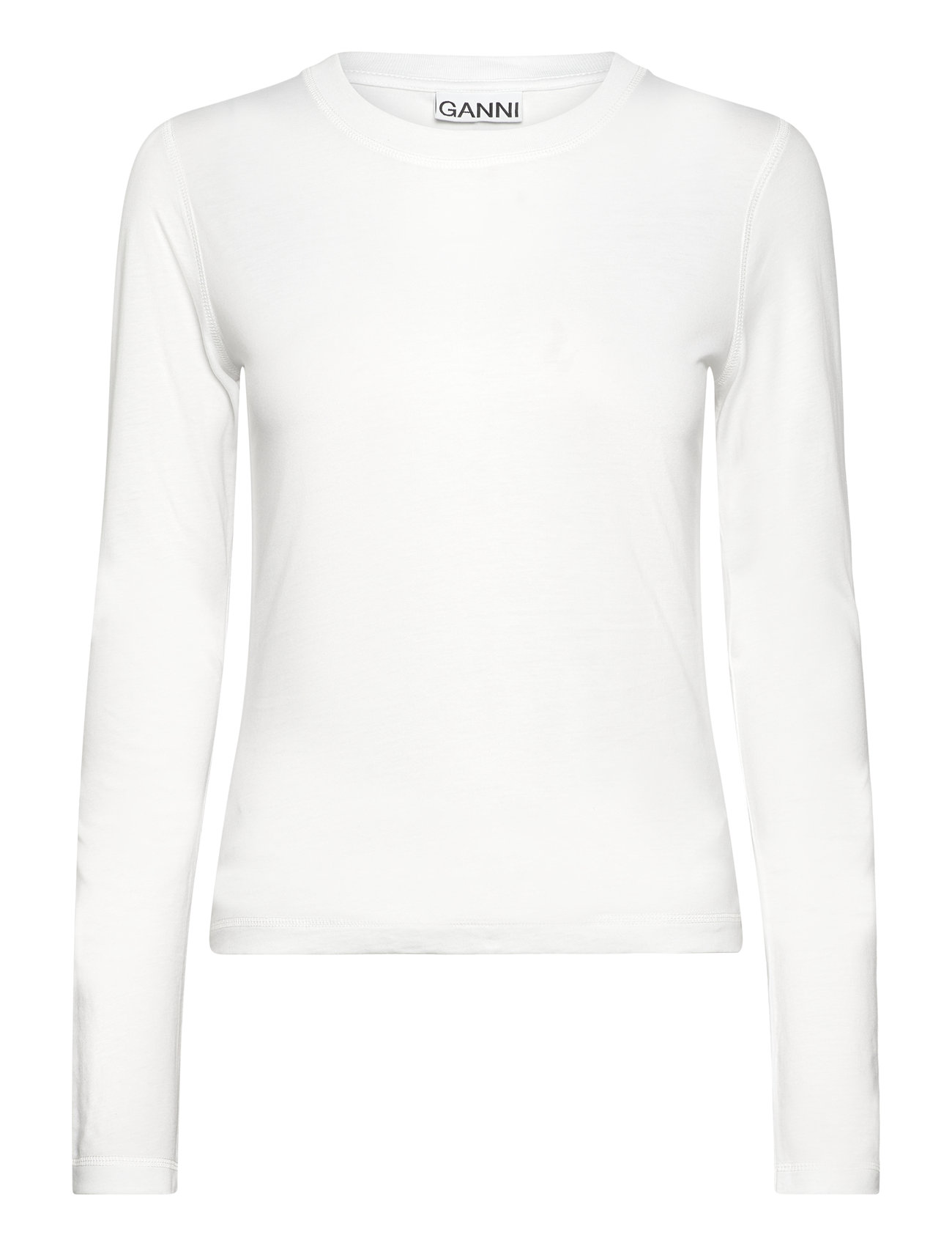 Future Stretch Jersey Designers T-shirts & Tops Long-sleeved White Ganni