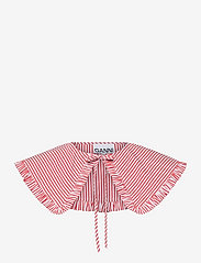 Ganni - Stripe Cotton Frill Collar - accessories - thin stripe orangedotcom - 0