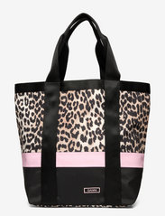 Ganni - Recycled Tech Large Tote - tote bags - leopard - 0