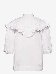 Ganni - Frill Shirt - denimskjorter - bright white - 1