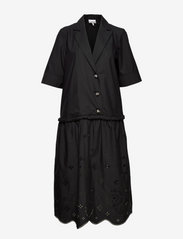 Ganni - Broderie Anglaise Blazer Dress - sommerkjoler - black - 0