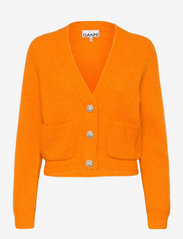 Ganni - Soft Wool Knit - cardigans - bright marigold - 0