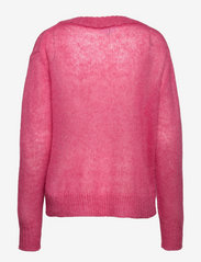 Ganni - Deep V-neck pullover - trøjer - shocking pink - 1